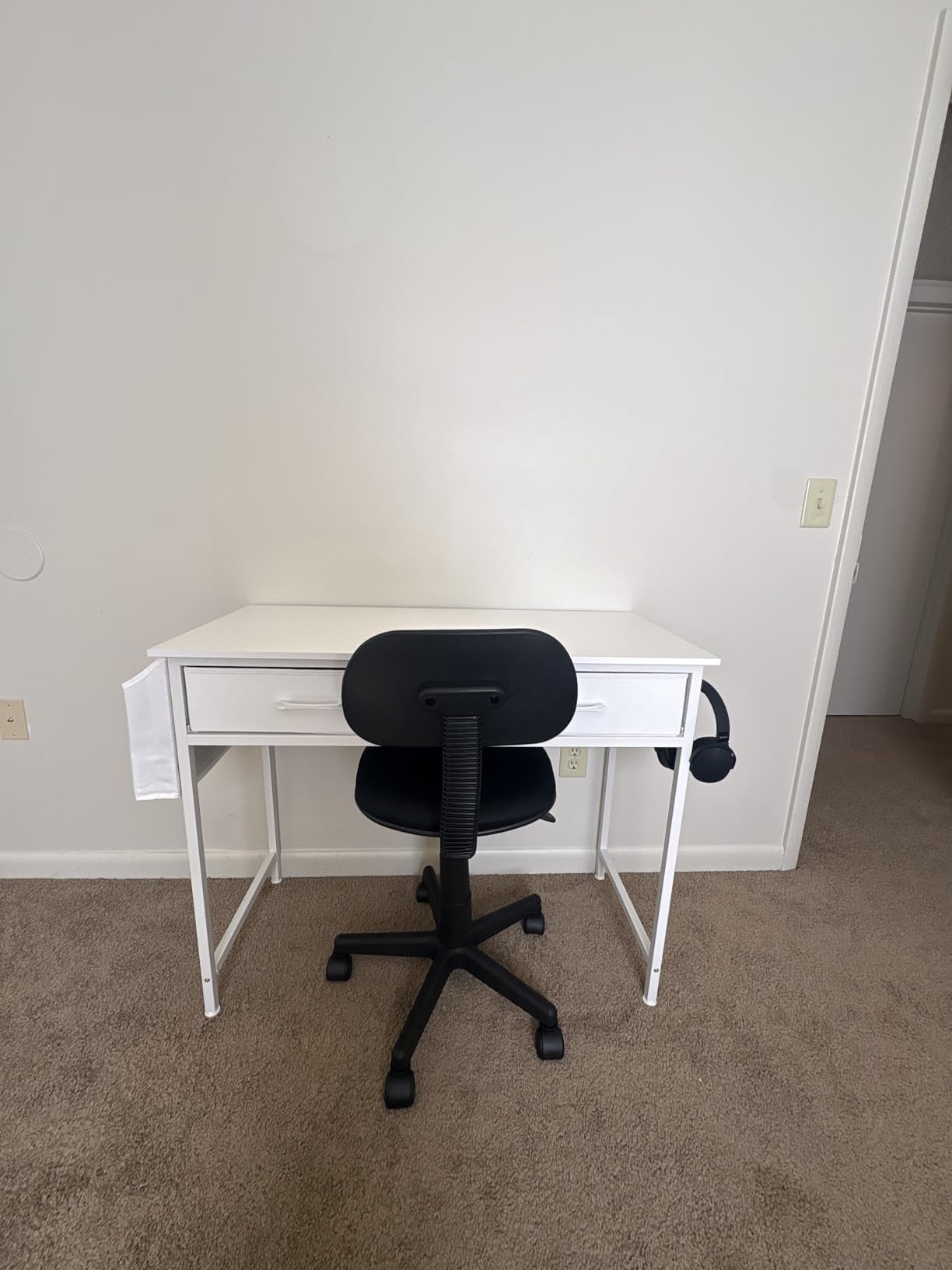DLisiting 32 Inch Small Desk with Drawers, Black | For Bedroom, Kids Desk, 2 Fabric Drawers, For Small Space, Study Writing Table PC Desks customer photo 2