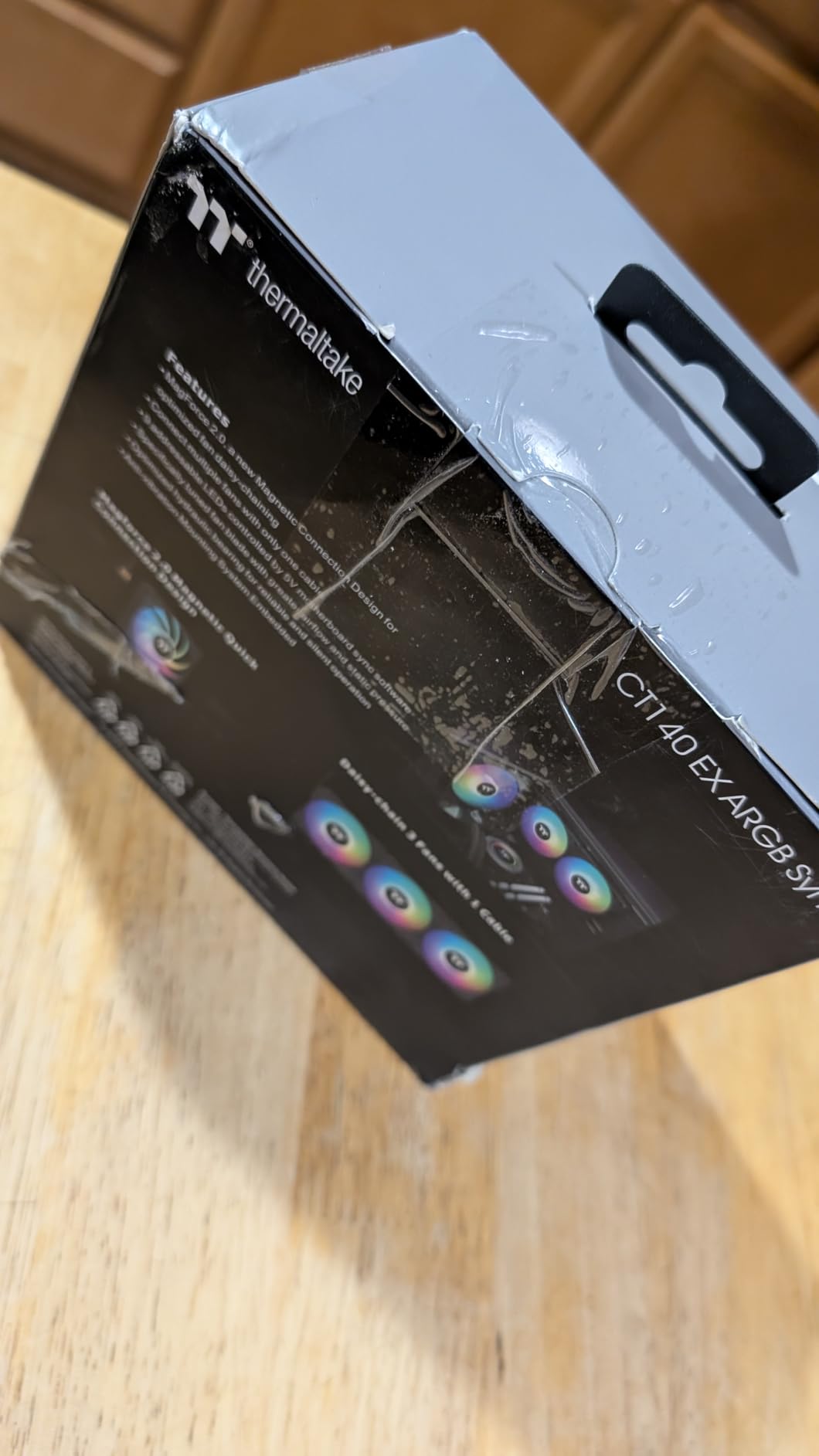 Thermaltake CT120 EX ARGB Sync PC Cooling Fan (3-Fan Pack), Magnetic Connection, 5V Motherboard Sync, 16.8 Million Colors, 9 Addressable LEDs customer photo 2