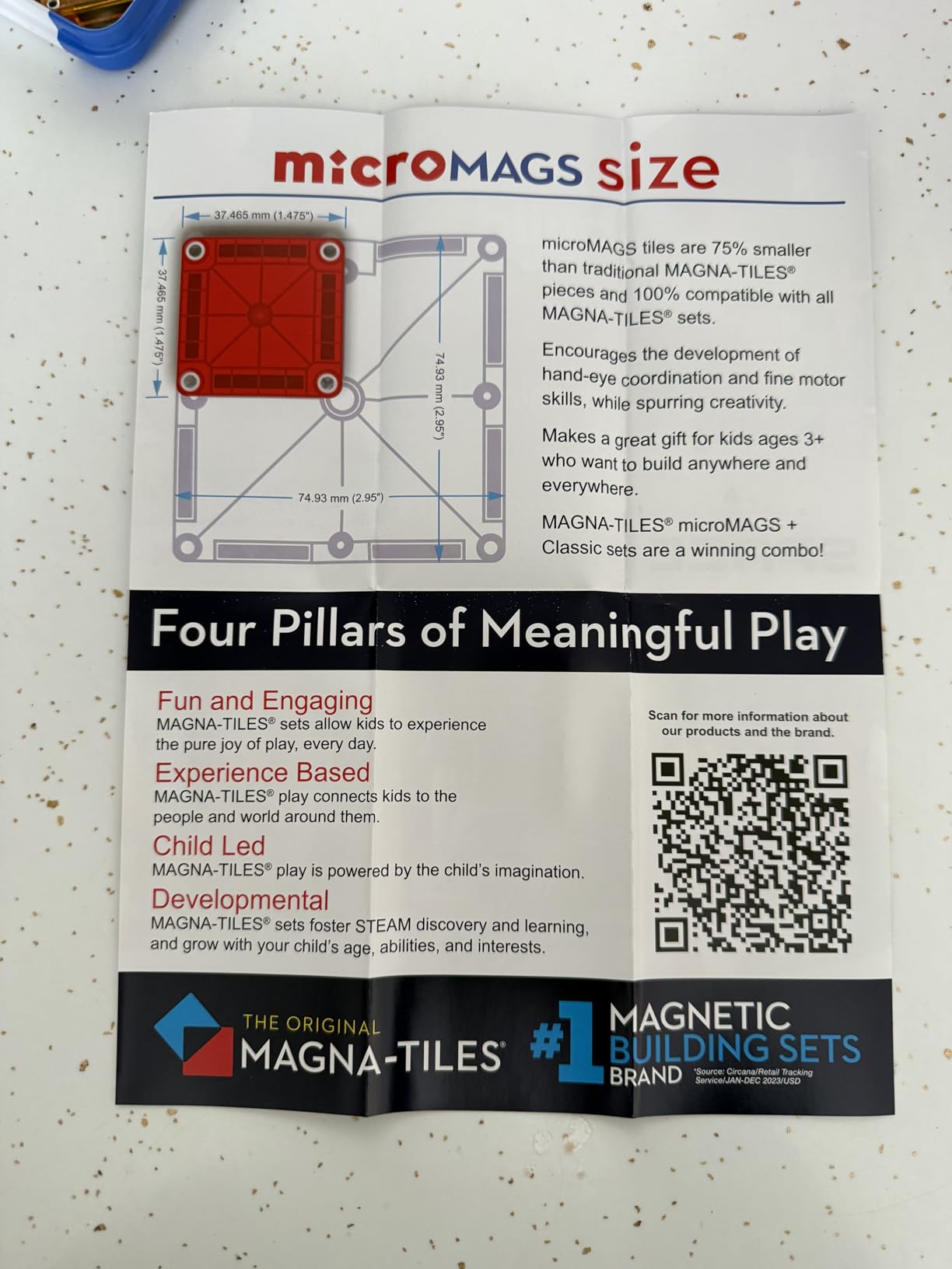 MAGNA-TILES microMAGS 26-Piece Travel Magnetic Construction Set - Bold Colors, The Original Magnetic Building Brand customer photo 2