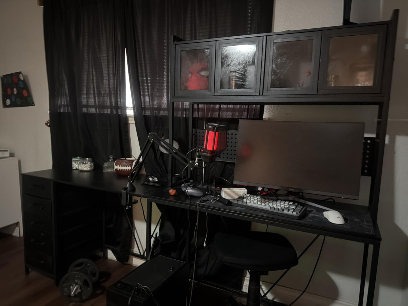 SEDETA L Shaped Gaming Corner Desk with Drawers, Hutch and Storage Shelves, Reversible Computer Desk, Gaming Desk with Pegboard, Led Lights, and Power Outlet for Home Office, Small Space, Black customer photo 2