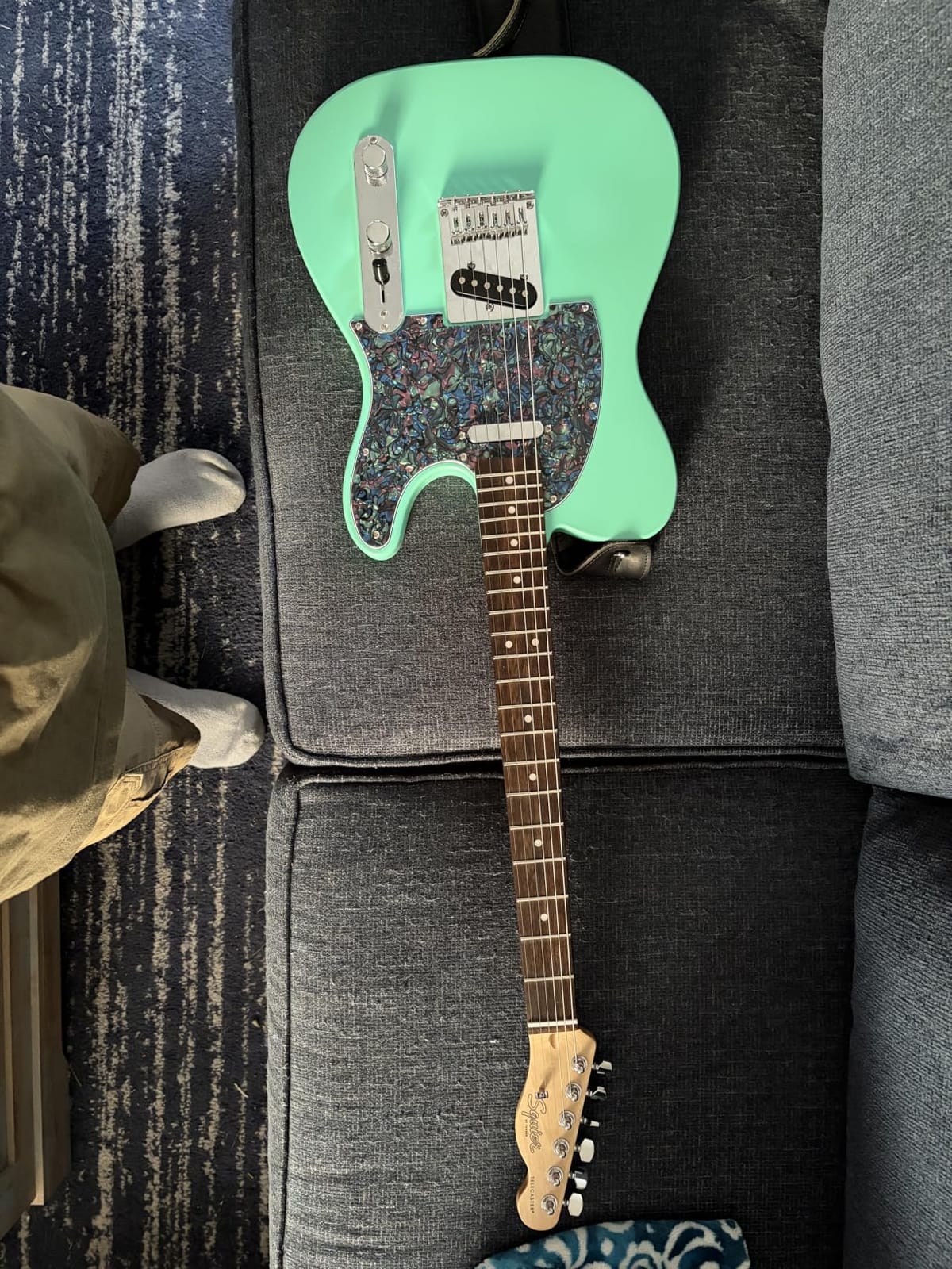 Fender Squier Debut Beginner Telecaster Electric Guitar, 2-Color Sunburst | Starter electric guitar, free lessons included, 2-year warranty, satin urethane finish, kids and adults customer photo 2
