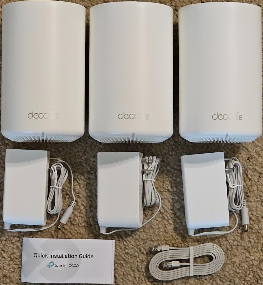 TP-Link Deco XE70 Pro AXE4900 Tri-Band WiFi 6E Mesh WiFi System - 2.5G WAN/LAN Ports, 4.9 Gbps Wi-Fi 7, 200 Sq. Ft Coverage, Connect up to 200 Devices, 6 GHz Band, 3-Pack customer photo 2