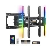 Perlegear Full Motion TV Wall Mount for 26-74 inch TVs, Height Adjustable TV Mount, Pre-Assembled Wall Mount TV Bracket with Tool-Free Tilt, Swivel, Fits 16