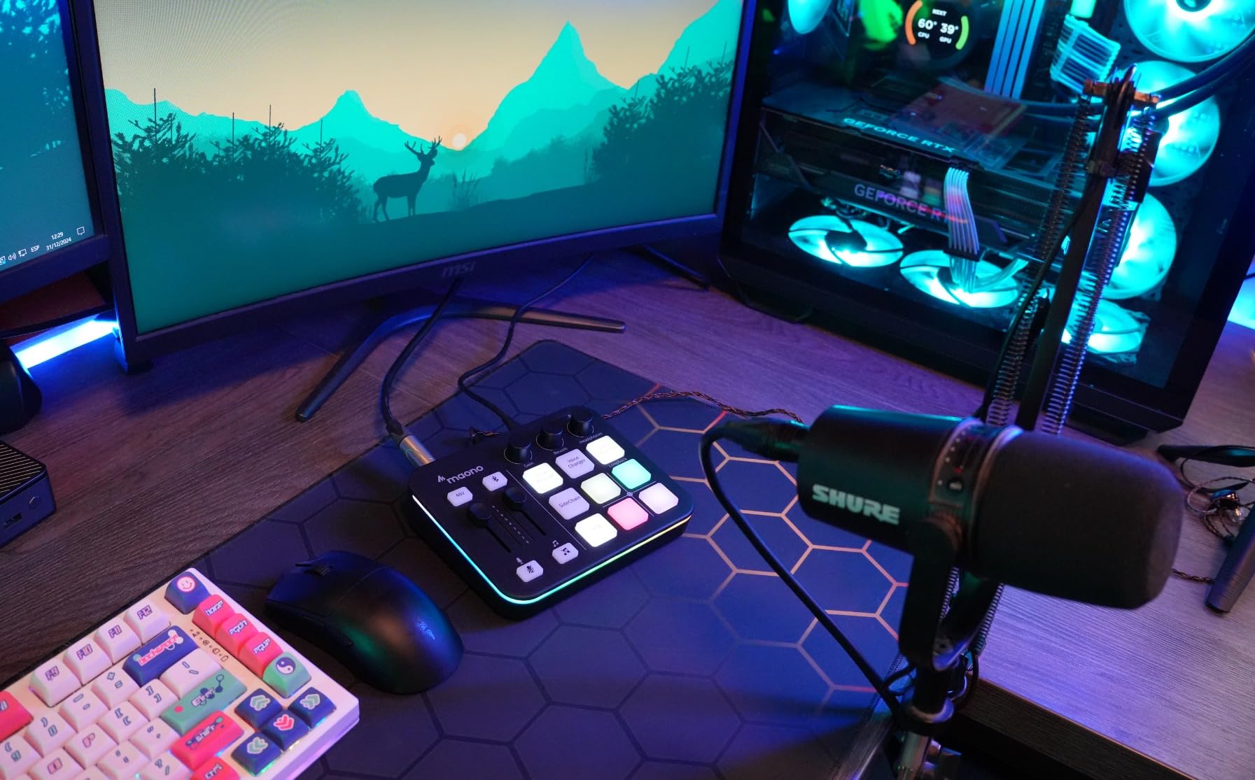 MAONO G1 Neo Gaming Audio Mixer Audio Interface with XLR Input & 48V | RGB, Bluetooth, 4 custom soundpads, live streaming, podcasting, voice effects, PS5, TikTok live, PC streams, gamers, creators customer photo 2