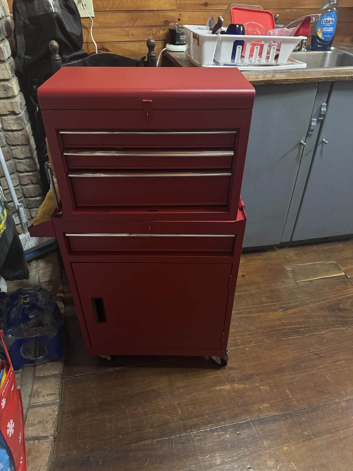 Winado 4-Drawer Rolling Tool Chest, 2-in-1 Large Storage Toolbox, Red | Detachable Top Cabinet, Lockable Wheels, Hooks, Metal Tool Organizer Box for Garage, Workshop, Warehouse & Repair Shop customer photo 2