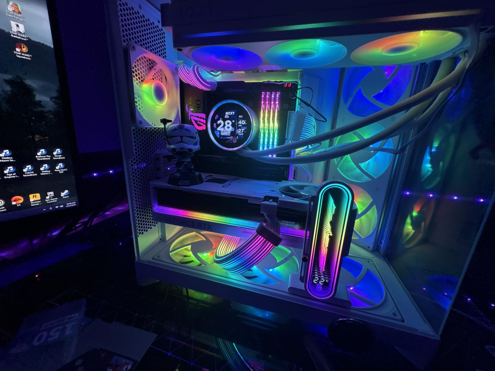 NZXT F360 RGB Core - 360mm Single-Frame RGB Fan Unit - White, 360mm single-frame unit with three 120mm RGB fans on one cable customer photo 2