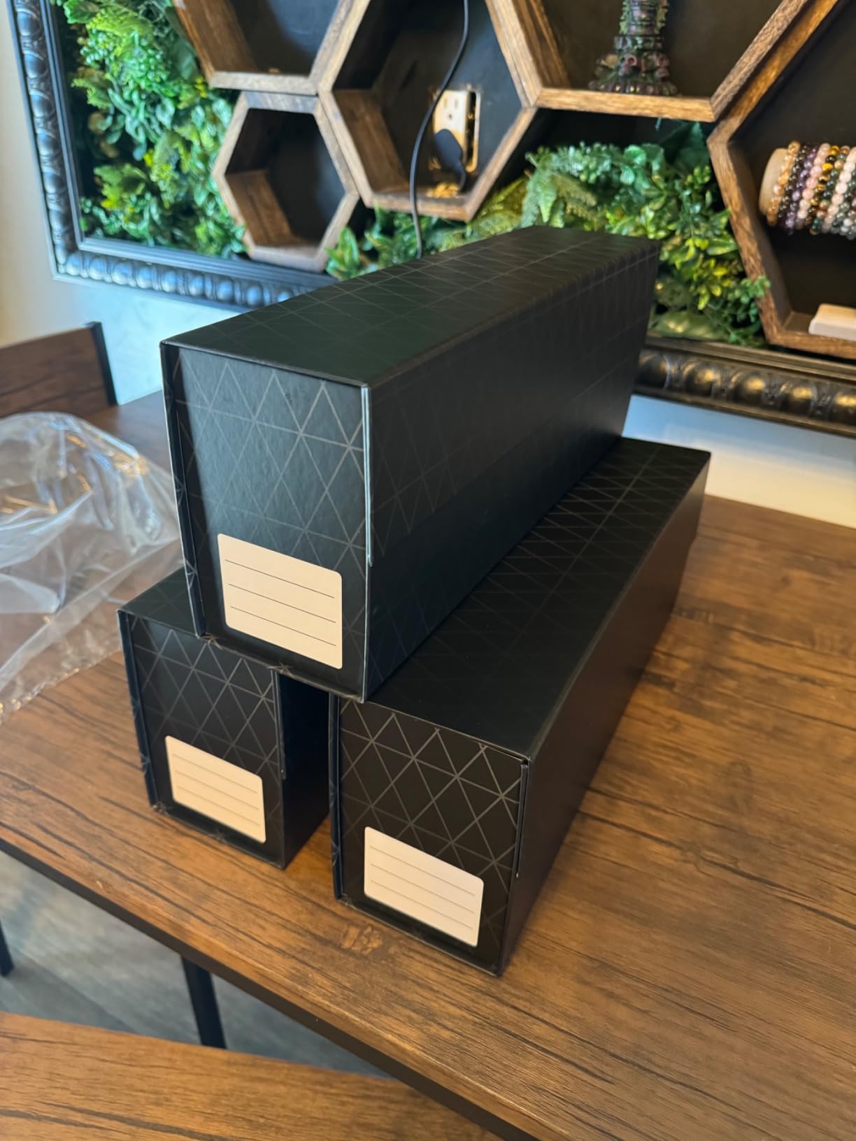 BCW QuickFold Graded Card Storage Boxes with Magnetic Lids, Black, 3 Pack | Each vertical box holds about 50 graded card slabs and assembles quickly with a strong magnetic lid for secure storage. customer photo 2