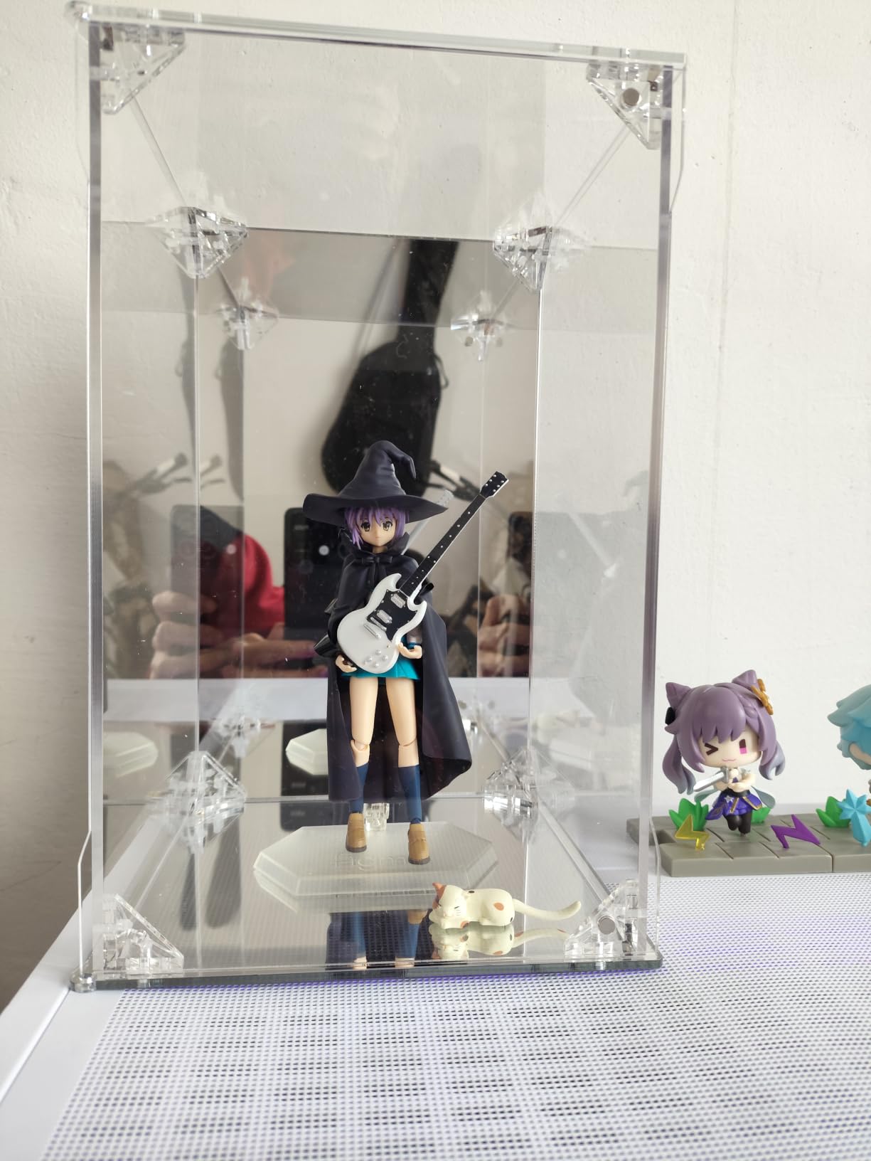 Acrylic Display Case with Mirrored Back & Base, Magnetic Door (8x8x12 inch) | UV Protected Clear Acrylic Box, Dustproof Display Box Showcase, Alternative Glass Box for Collectibles, Figures, Models, Toys customer photo 2