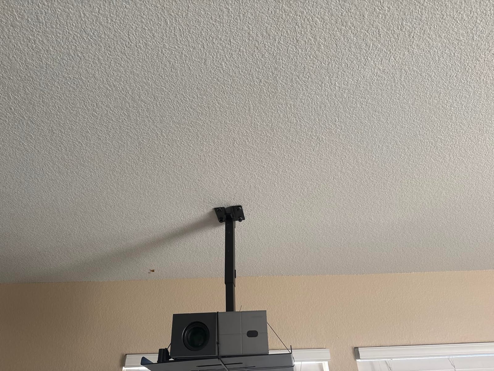 PUTORSEN Adjustable Projector Ceiling Mount,Universal Projector Shelf for Ceiling and Wall, Holds up to 22lbs, No Hole Installation, Hidden Cable Routing, Black customer photo 1