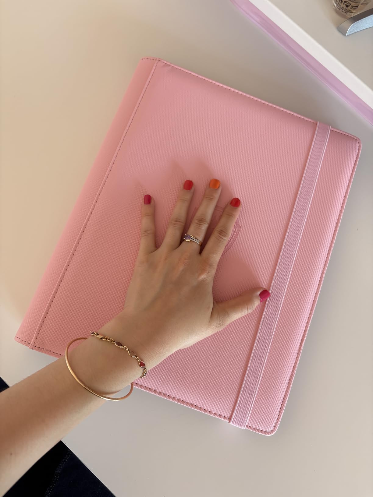 Premium 9 Pocket Card Binder for 540 Card, Fabmaker PU Trading Card Binder | Sturdy Card Collection Album, Side-Loading (Pink) customer photo 1