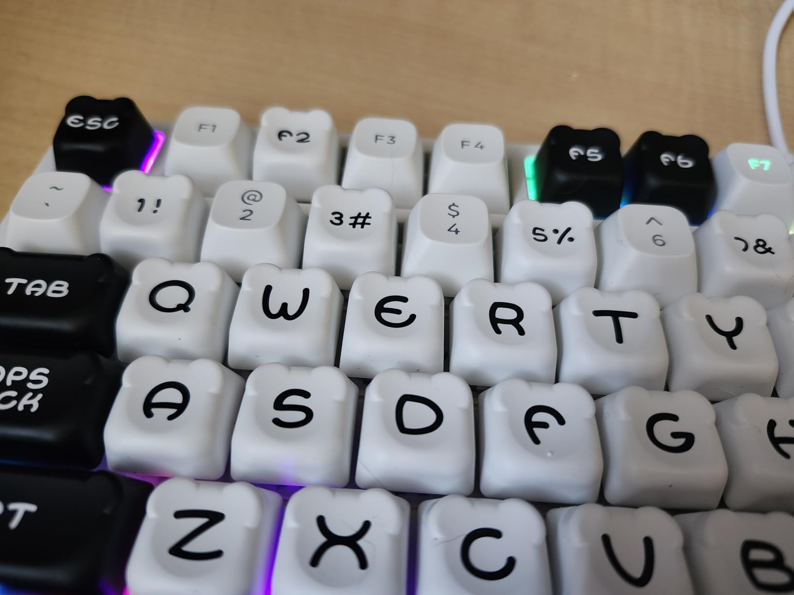 Womier PBT Keycaps - MOA Keycaps for Mechanical Keyboard | 60 65 75 Percent, Wood Dye-Sublimation Japanese Custom Keyboard Key cap Set for Cherry MX, Walnut customer photo 1