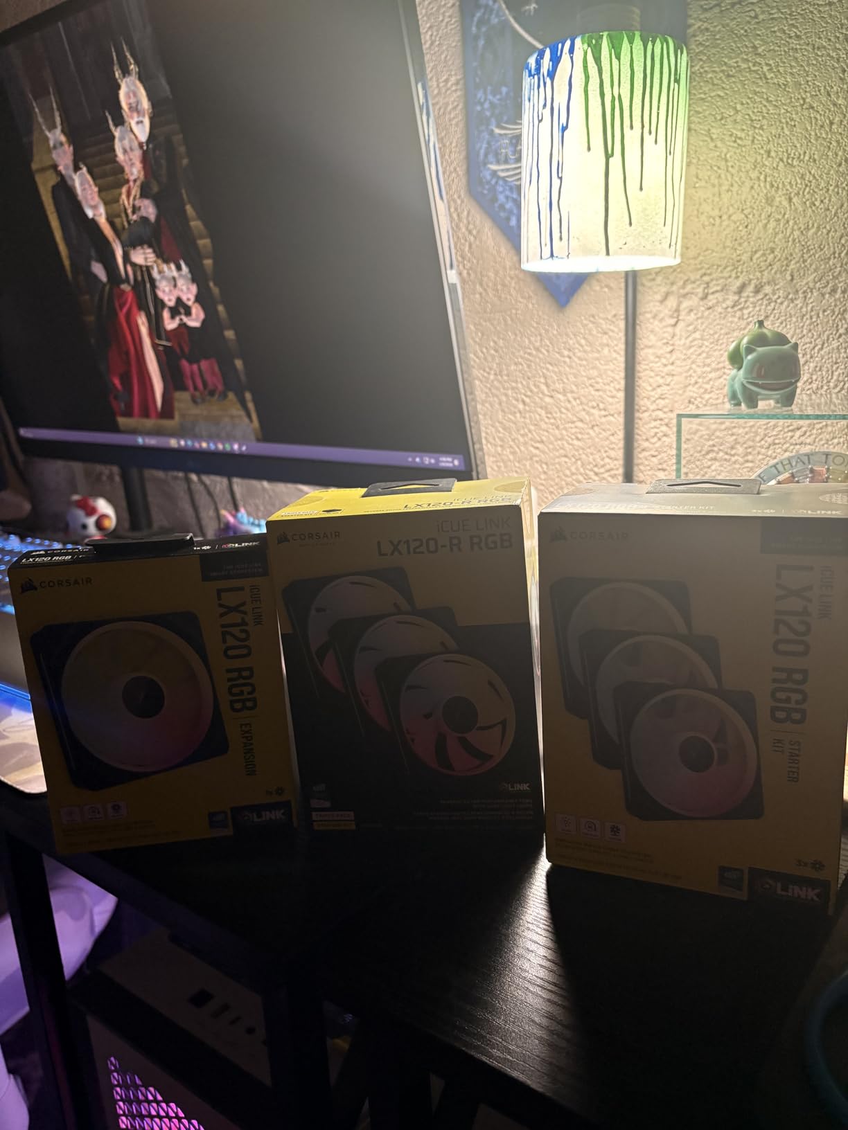 iCUE Link LX120 RGB 120mm PWM Fans Triple Pack - Dual Light Loops - Includes iCUE Link System Hub - CORSAIR AirGuide Technology - Black customer photo 1