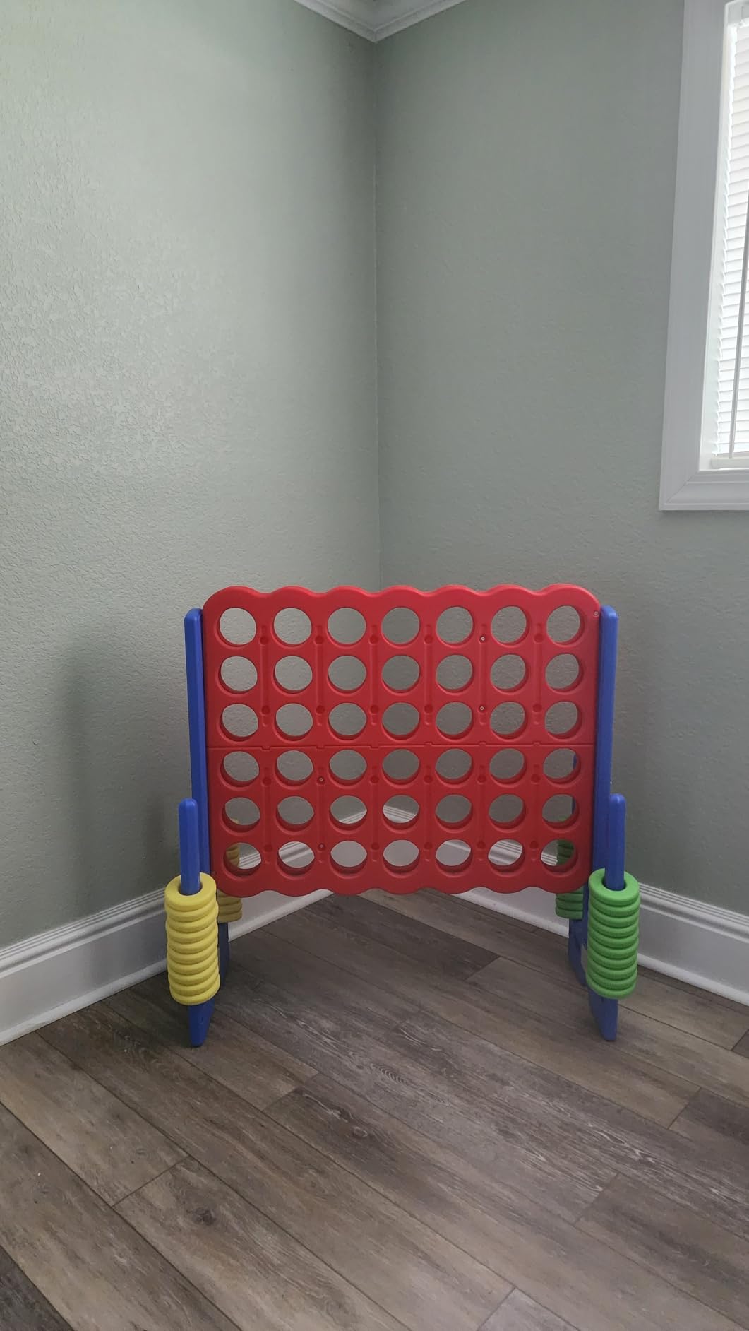 Patent Authorized Giant 4 Connect in a Row Game, Height Adjustable Jumbo Yard Games for Kids and Adults Outdoor Play, Backyard Large Four Connect Floor Games (Blue/Red) customer photo 2