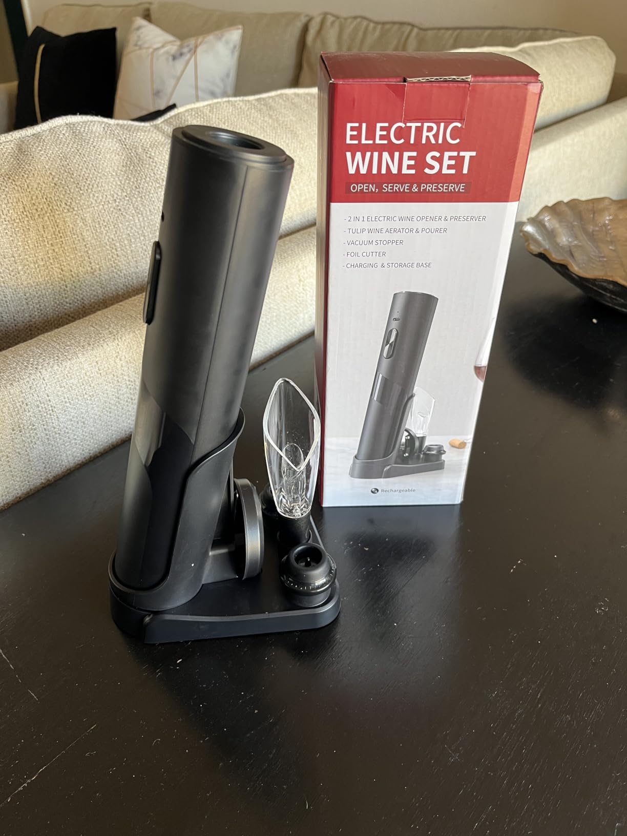 CIRCLE JOY Electric Wine Opener Rechargeable, 7-in-1 Automatic Wine Bottle Opener Gift Set customer photo 2