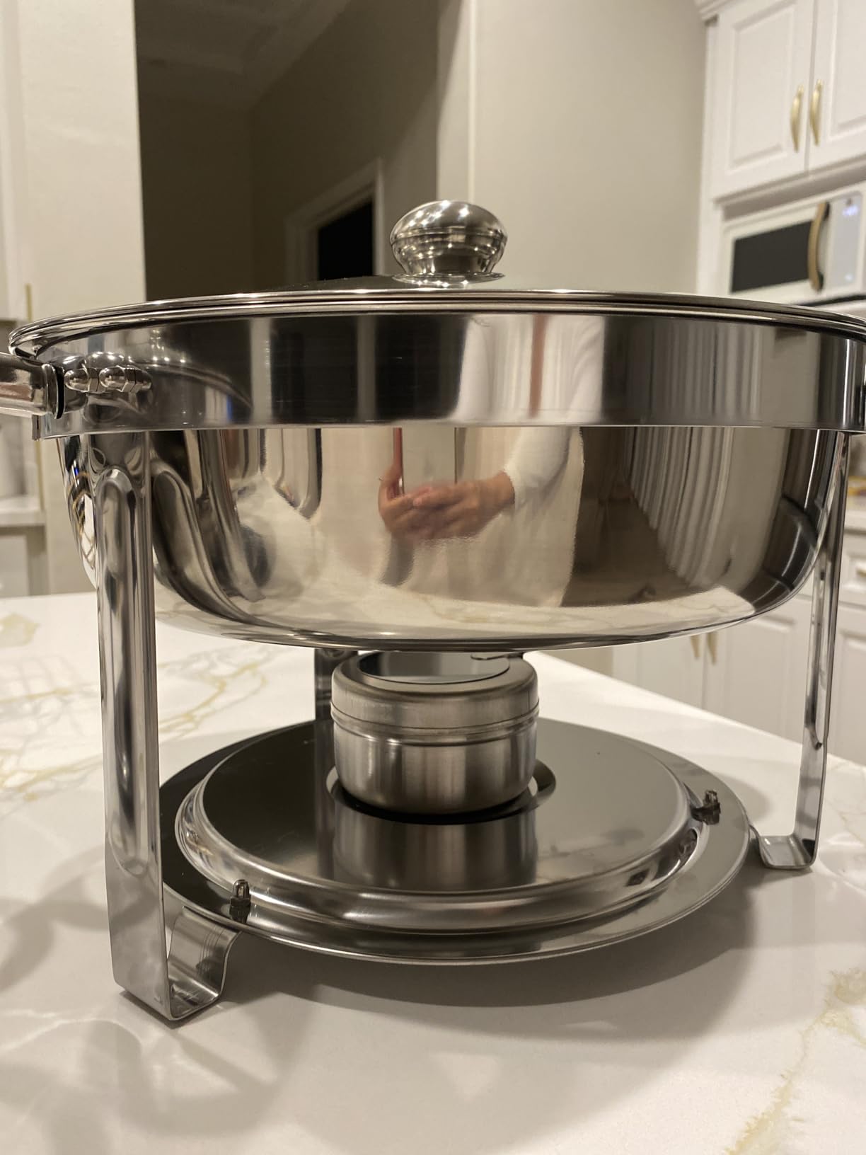 Rengue 6QT Chafing Dishes for Buffet, 4 Pack Stainless Steel Round Chafing Dish Buffet Set, Heating and Cooling Buffet Servers and Warmers, Food Warmers for Parties Buffet,Gatherings,Banquets,Weddings customer photo 1