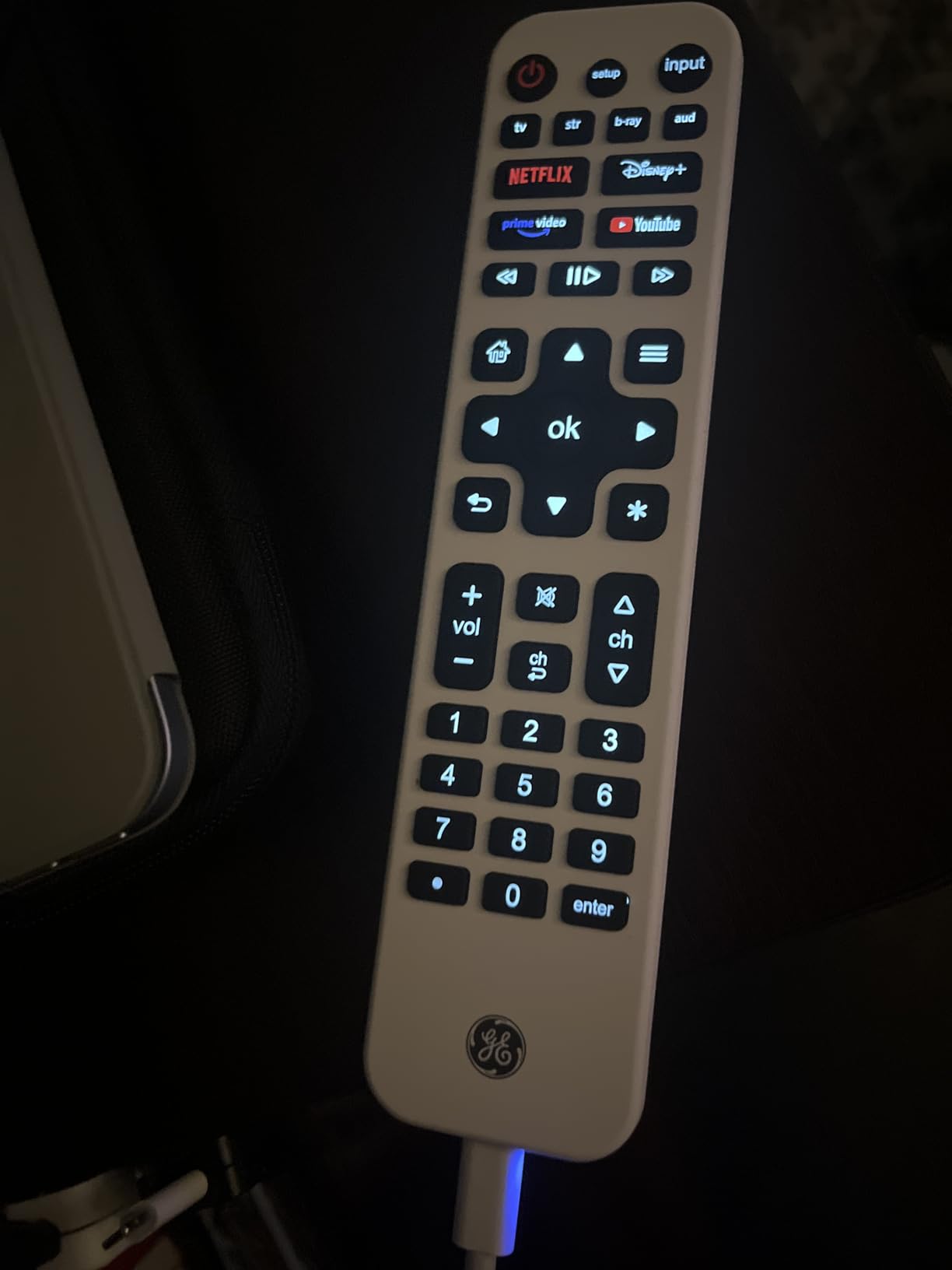 GE Rechargeable TV Remote Control, Universal Remote Control, Backlit - 4-Device, 80984 customer photo 1