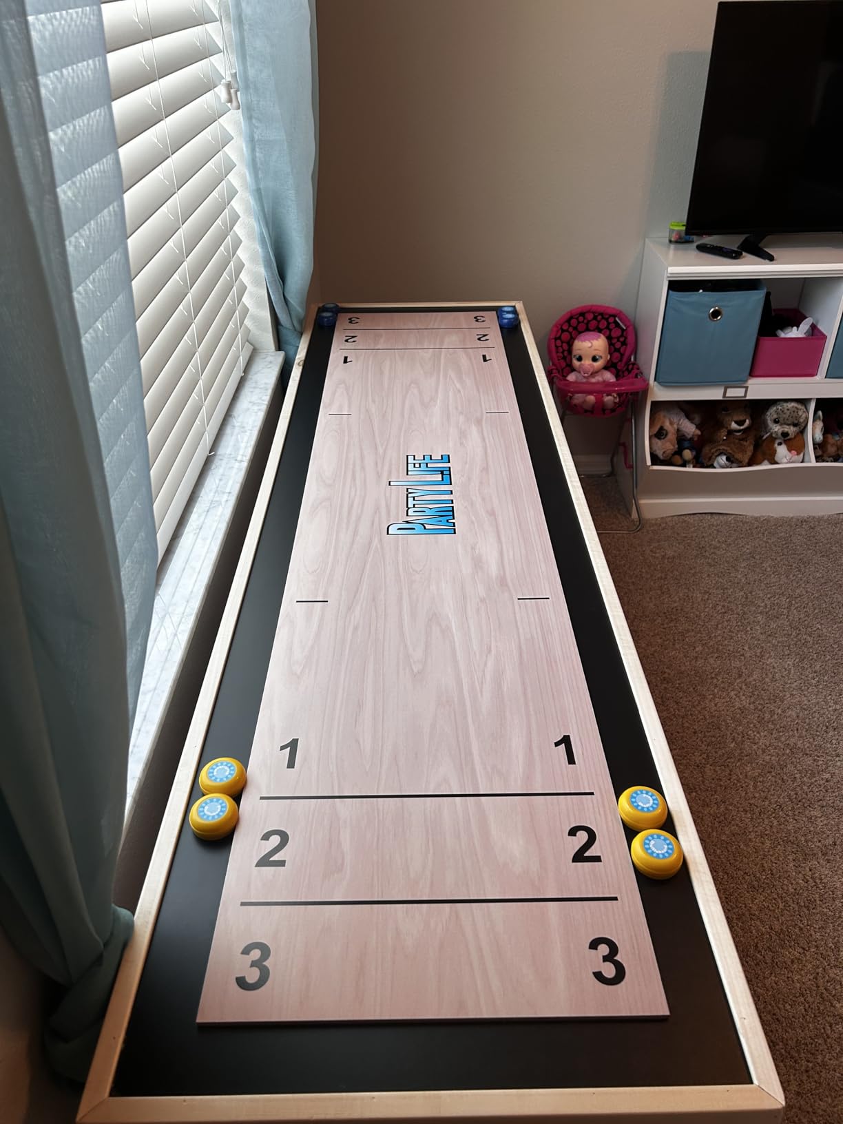 6-Foot Premium Shuffleboard Table w/Folding Legs, Pucks, and Optional LED Lights - Awesome Graphics - Choose Your Model customer photo 1