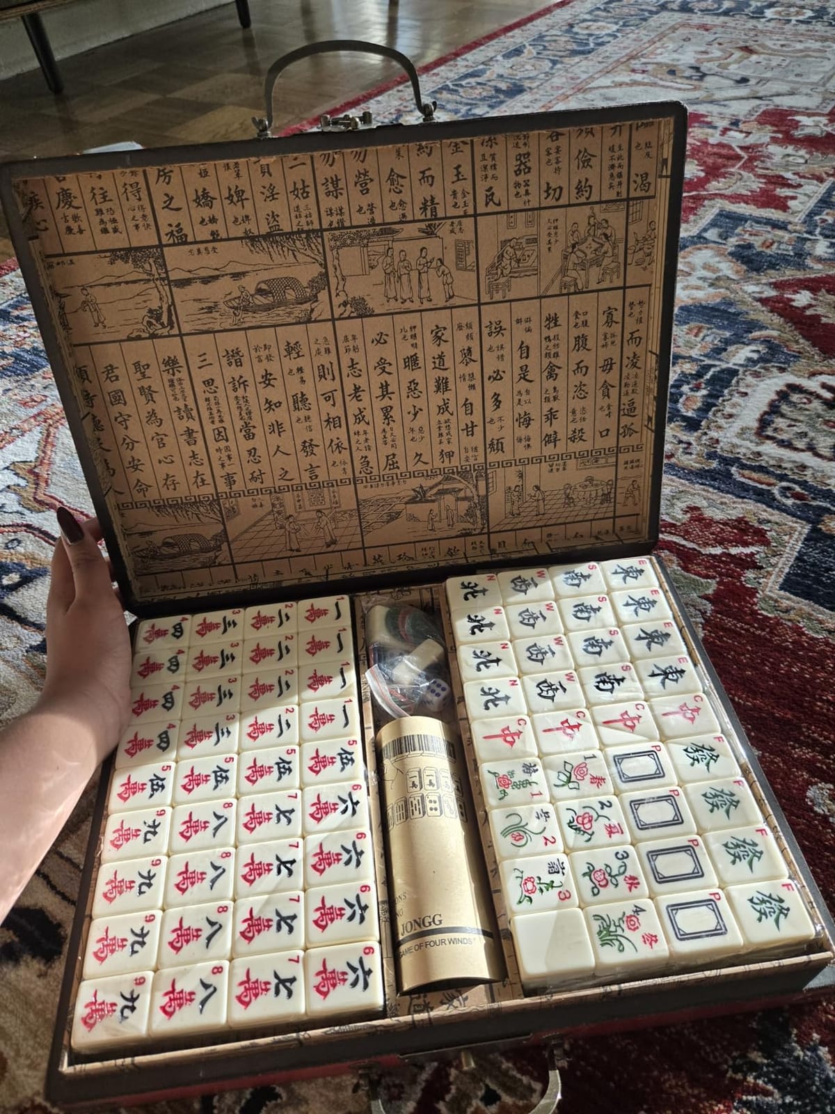 Cedilis Chinese Mahjong Game Set with 146 Large Tiles(1.4