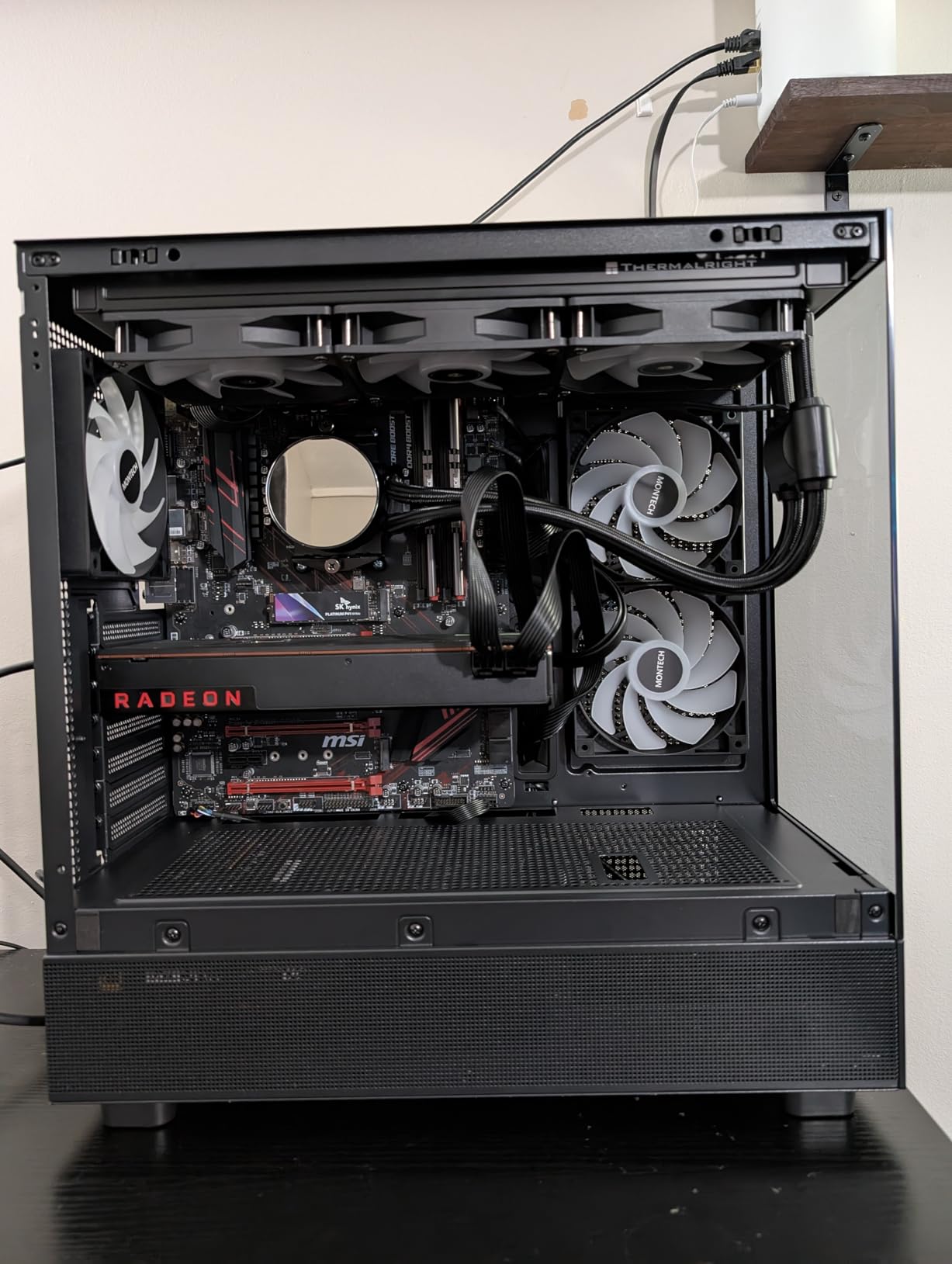 MONTECH XR Panoramic High Airflow ATX PC Case, 3 ARGB PWM Fans, Black customer photo 1