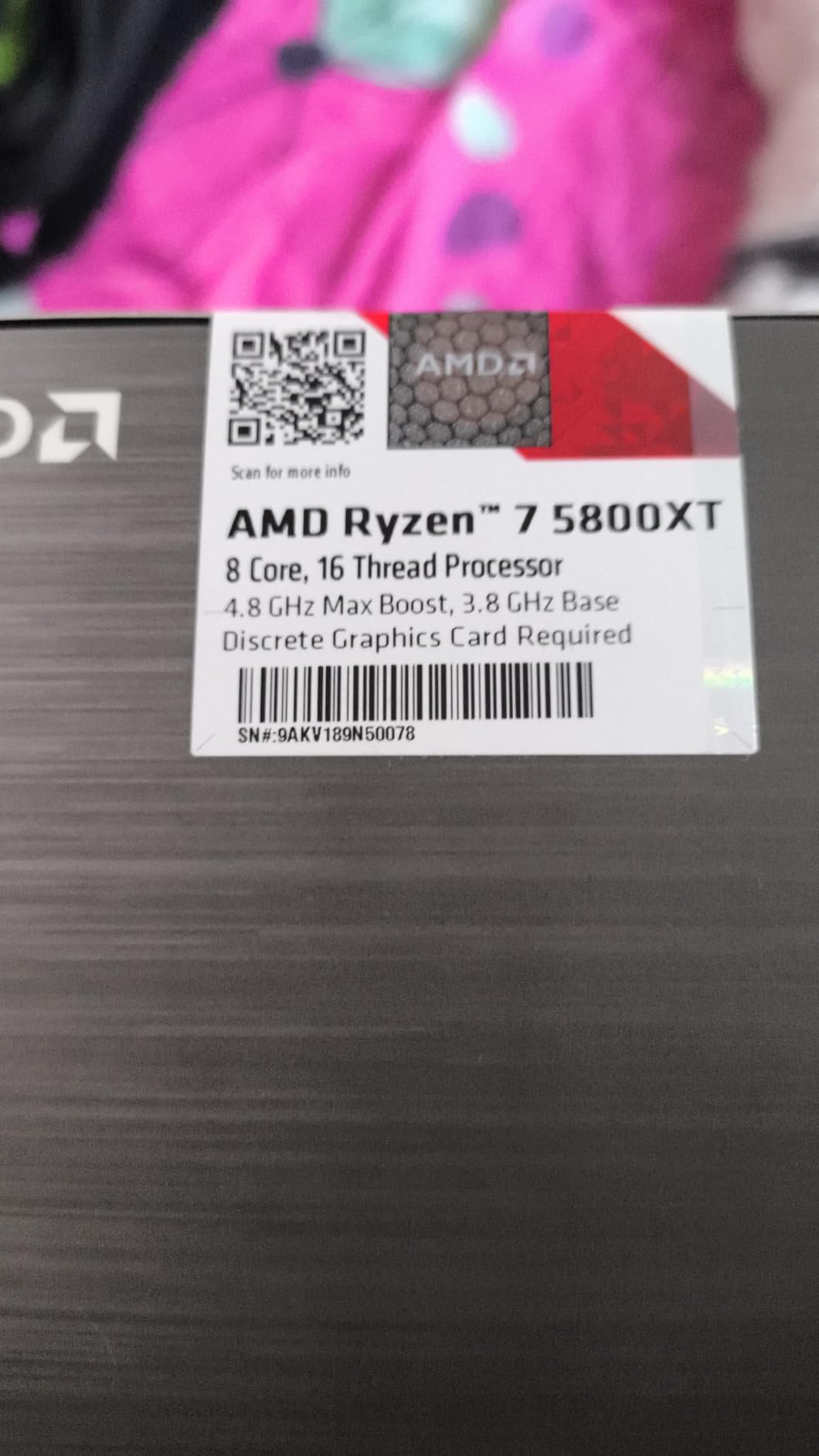 AMD Ryzen 7 5800XT 8-Core, 16-Thread Unlocked Desktop Processor customer photo 1