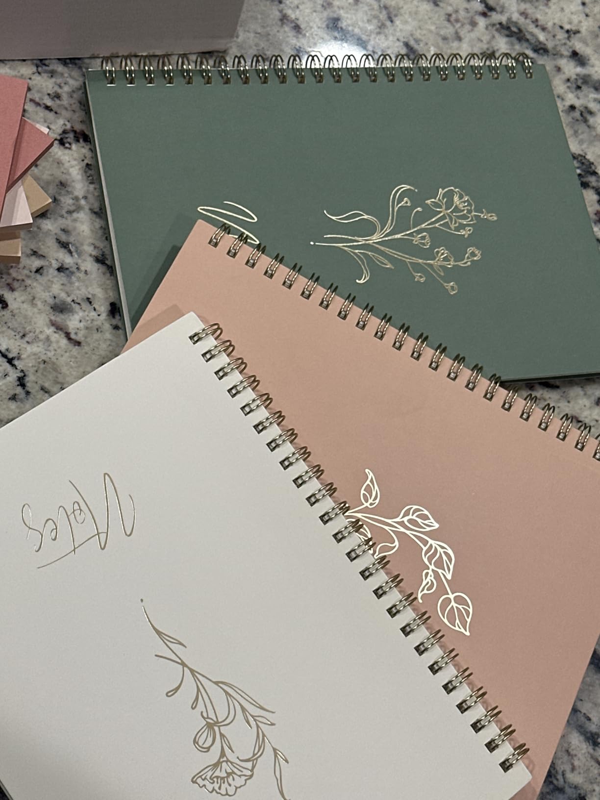 Cute Spiral Notebook Set For Women, Bible Journal Set, 3 Pack A5 Spiral Notebook + 5 PCS Gel Pens + 600 Sticky Notes + Gift Box, Aesthetic Gift Set for Work Students School Office Supplies customer photo 2
