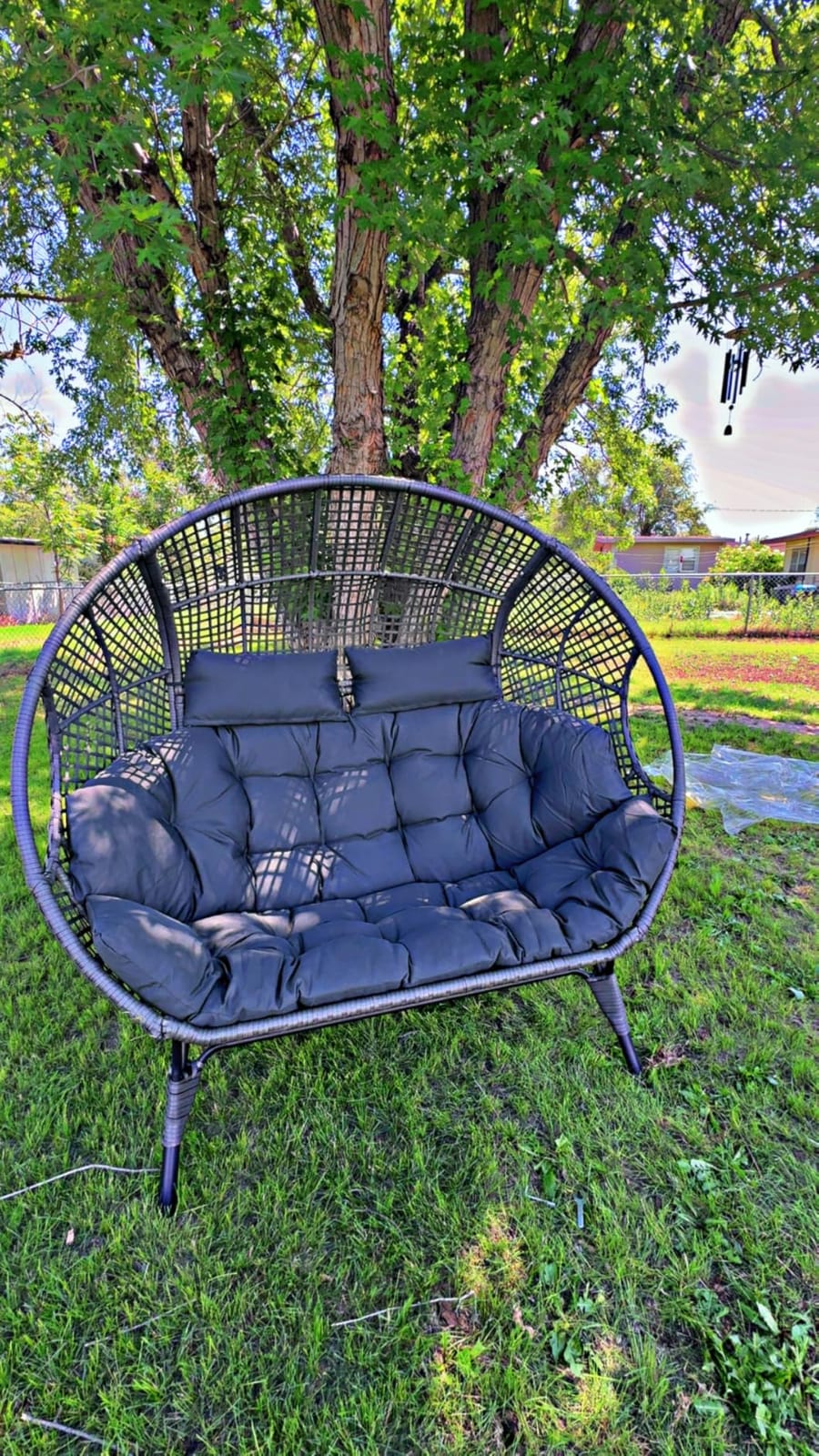 NICESOUL Double Egg Chair Indoor Outdoor Stationary Oversized 6.5
