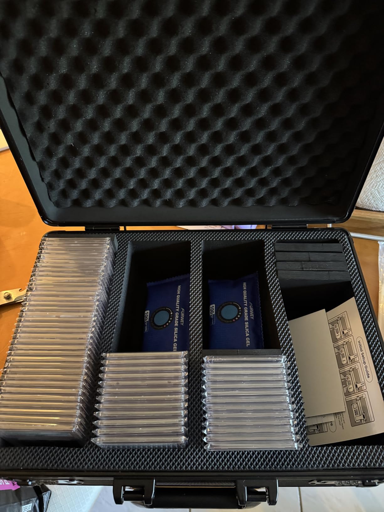 160+ Premium Graded Card Storage Box - PSA Slab Case for Trading Cards, Sports Cards - Baseball, Football, Pokemn, MTG, TCG Card Storage - Top Loader Compatible, Reinforced Aluminum Case with Lock customer photo 2