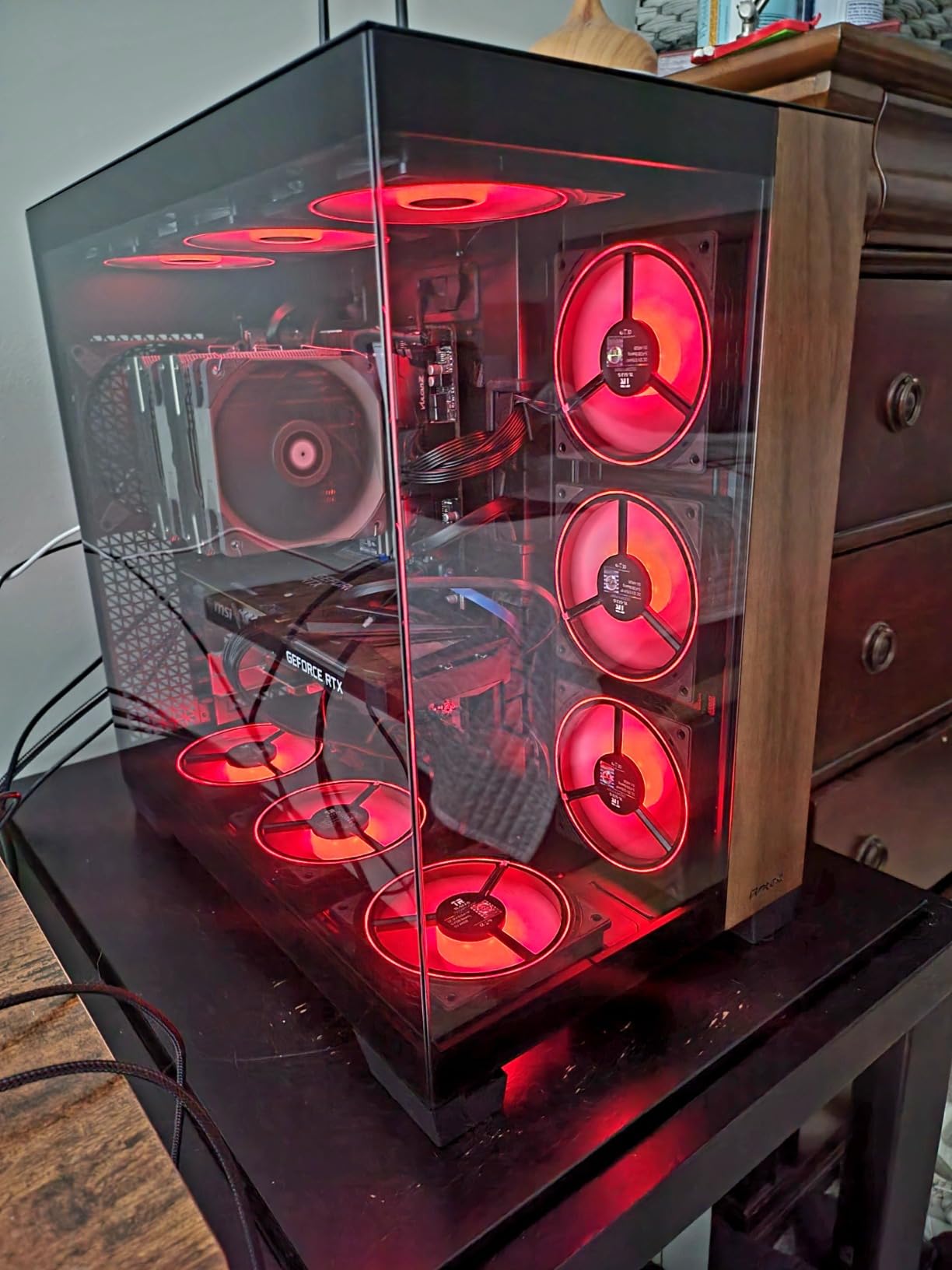 Antec C8 Wood Full-Tower E-ATX PC Case, Wooden Front Panel, No Fans | Wooden Front Panel, Seamless Tempered Glass Front & Side Panels, RTX 40 Series GPU Support, 360mm Radiator Support, Type-C customer photo 1