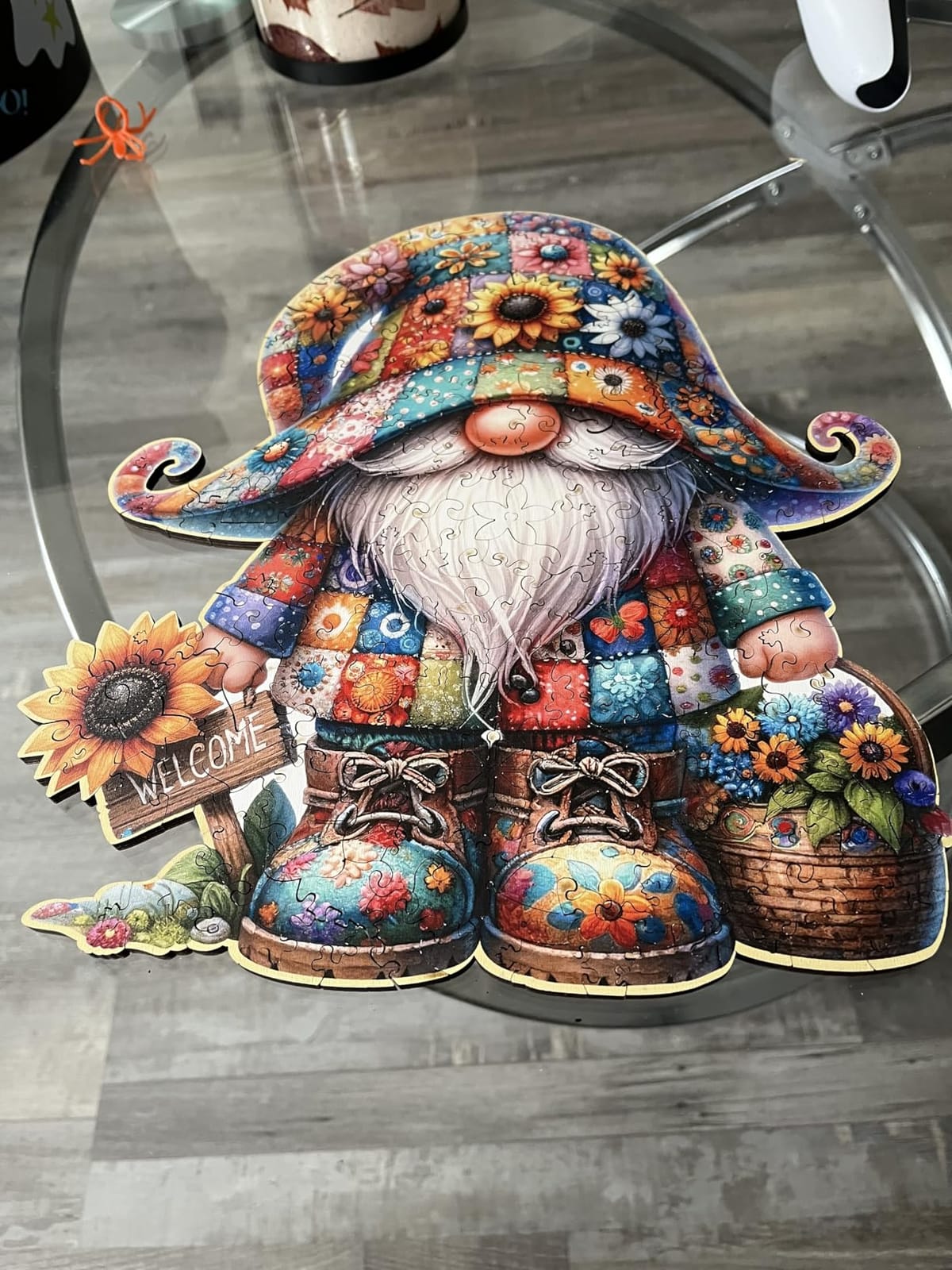 Wooden Jigsaw Puzzles, Gnome Wooden Puzzles for Adults with Unique Shape, Medium 10.3