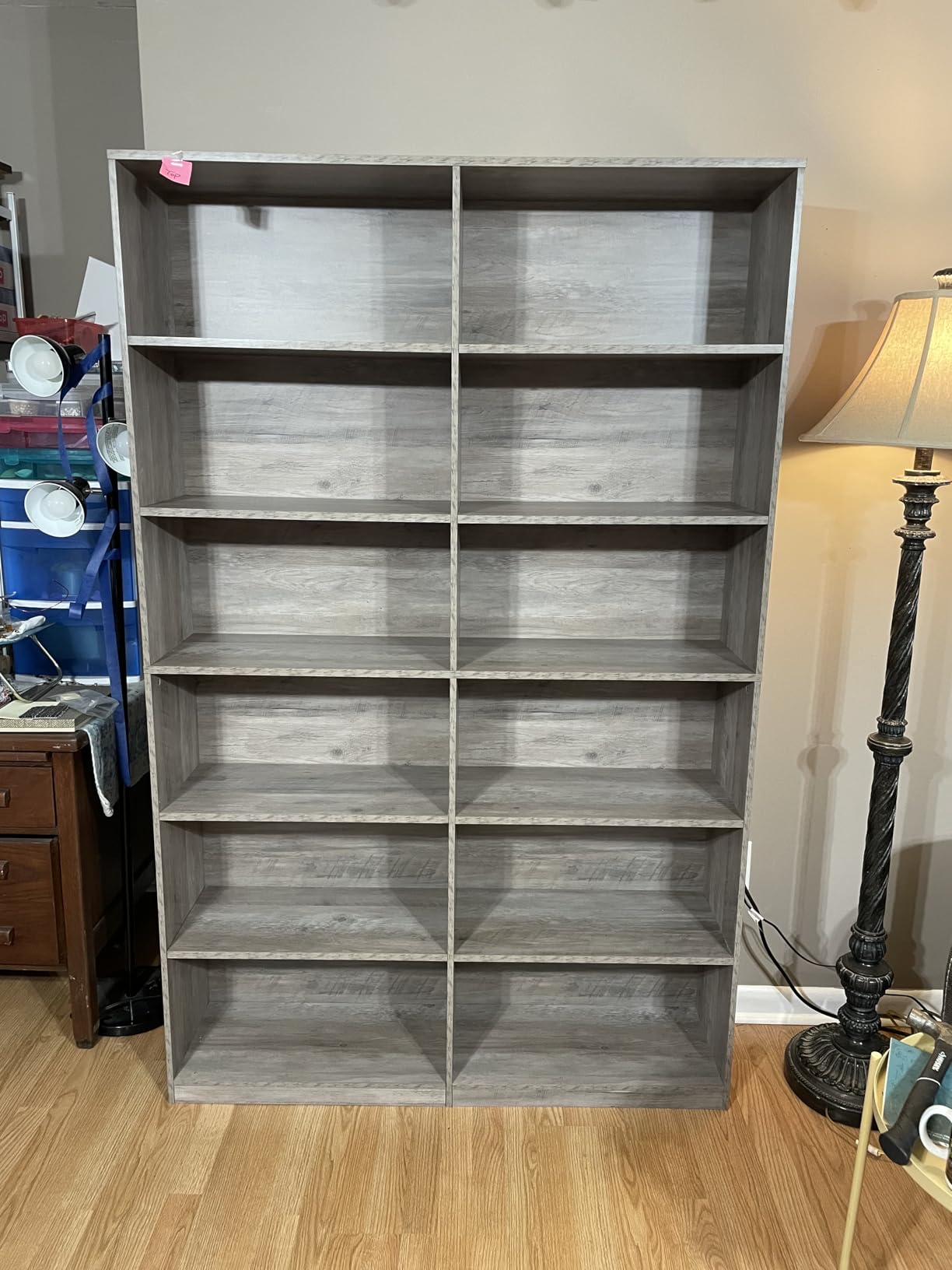 Bookshelf Tall Bookcase, 6-Tier Double Wide Bookshelves, Light Oak | Freestanding Display Storage Shelves, Tall and Large Book Shelves for Home Decor Bedroom, Living Room, Home Office, Library customer photo 1