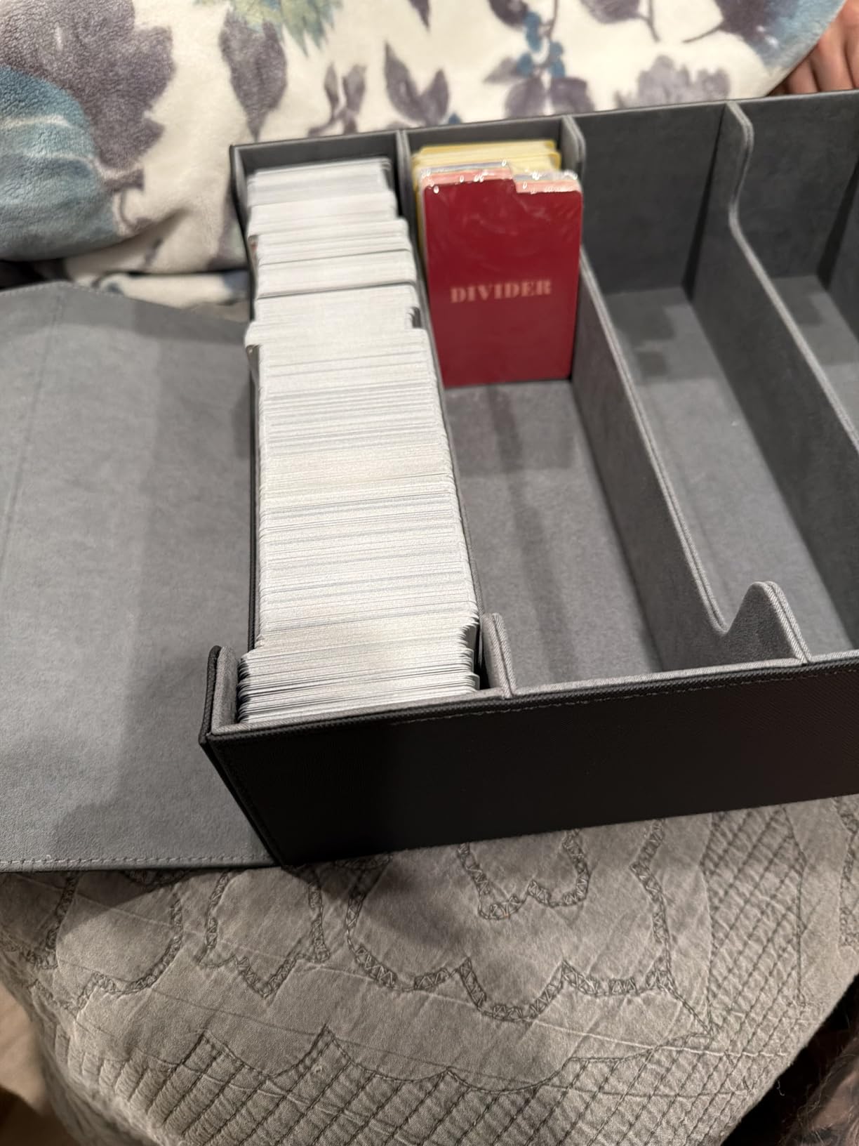 MoKo Trading Card Storage Box for MTG, 3000+ Card Organizer, Black Blue | MTG Deck Box, w/ 24 Colorful Dividers & 4 Card Supporters, MTG Card Storage for Magic Game, TCG, PTG Baseball and Sport Cards customer photo 1