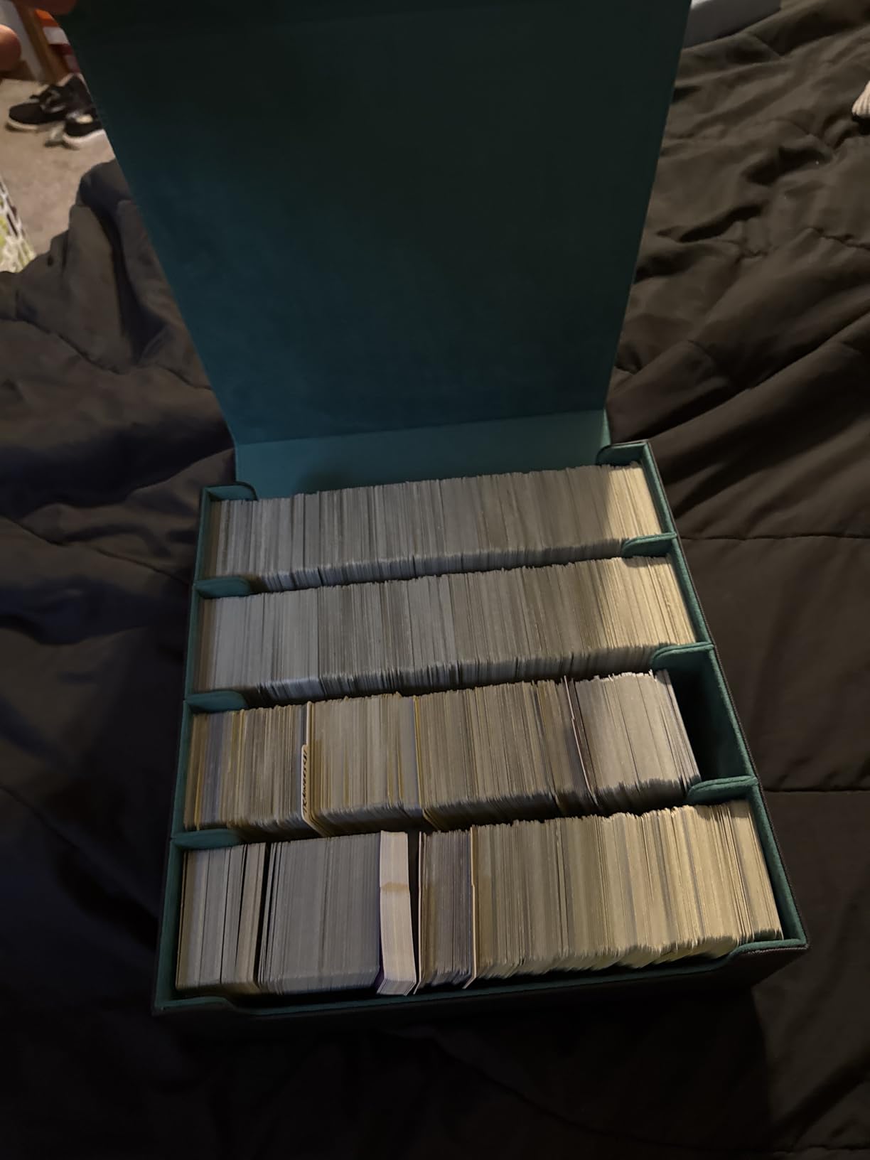 MoKo Trading Card Storage Box for MTG, 3000+ Card Organizer, Black Blue | MTG Deck Box, w/ 24 Colorful Dividers & 4 Card Supporters, MTG Card Storage for Magic Game, TCG, PTG Baseball and Sport Cards customer photo 2