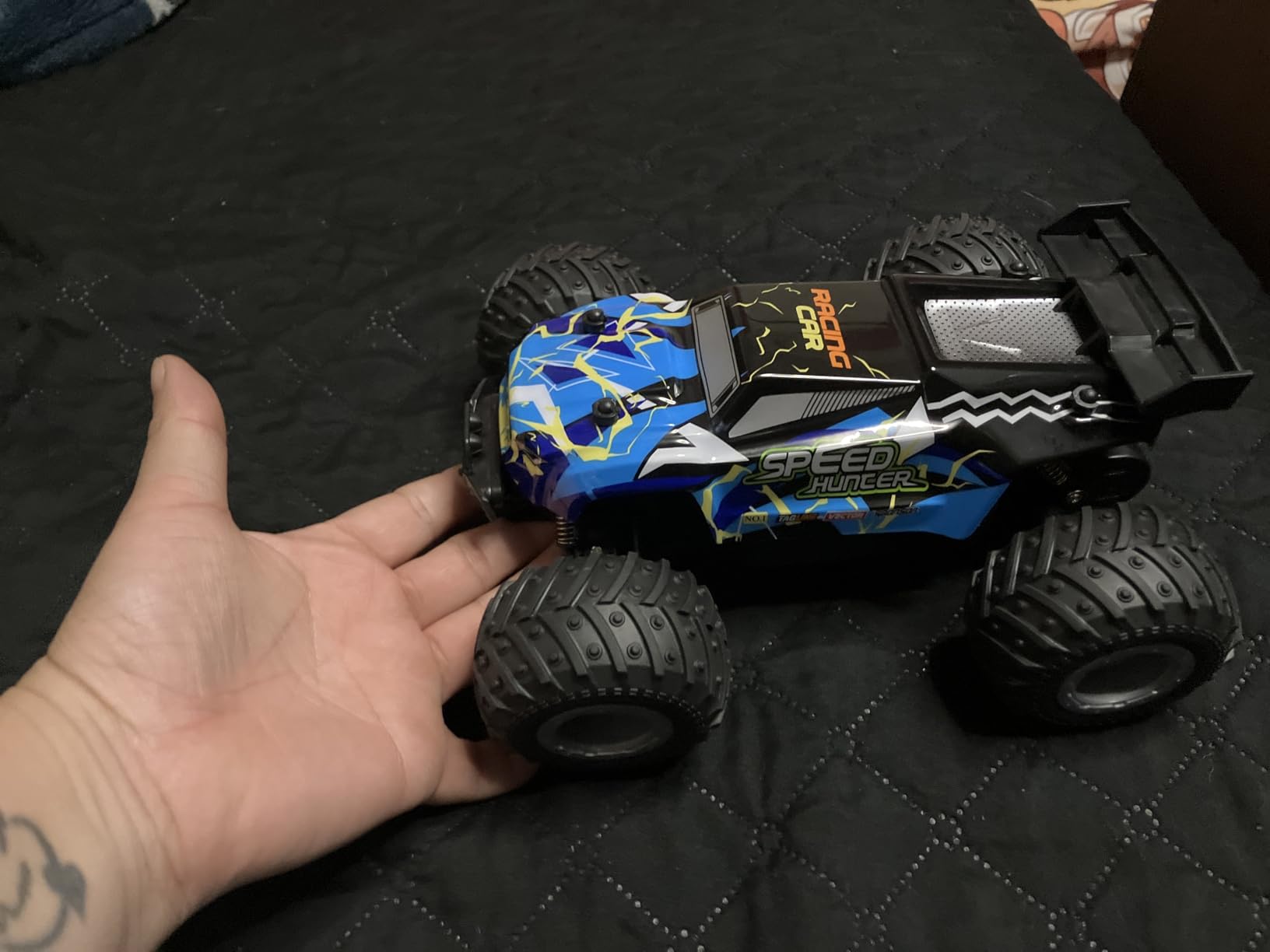 All Terrain Remote Control Car for Boy with LED Lights 2 Batteries 20 KM/H | 2.4GHz 1:18 Rc Car, 2 Motors, Monster Truck Toys, Sturdy Remote Control Truck for Boy and Girls Christmas, Beginner customer photo 2