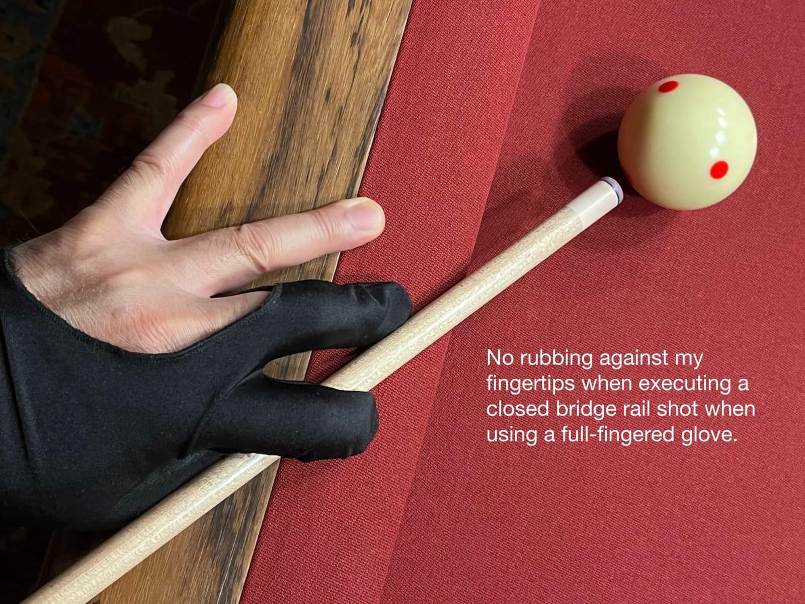 Billiard Pool Glove for Left Hand, 3-Finger Snooker Cue Glove | Breathable Mesh Palm, Smooth Stretch Back, Double-Stitched Construction, Adjustable Wrist Strap, One Left-Hand Glove Included customer photo 1