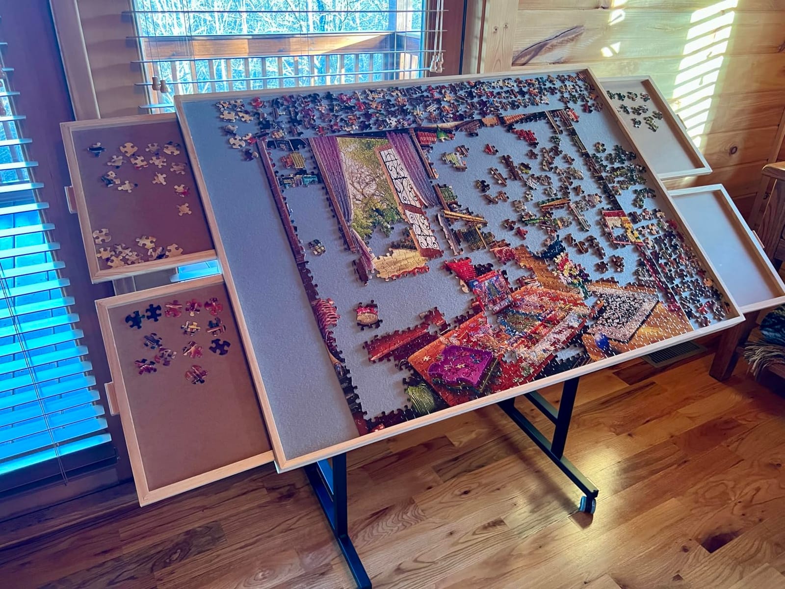 BuilderButler Puzzle Table 1500 Pieces with Wheels, Drawers & Cover, 33.58