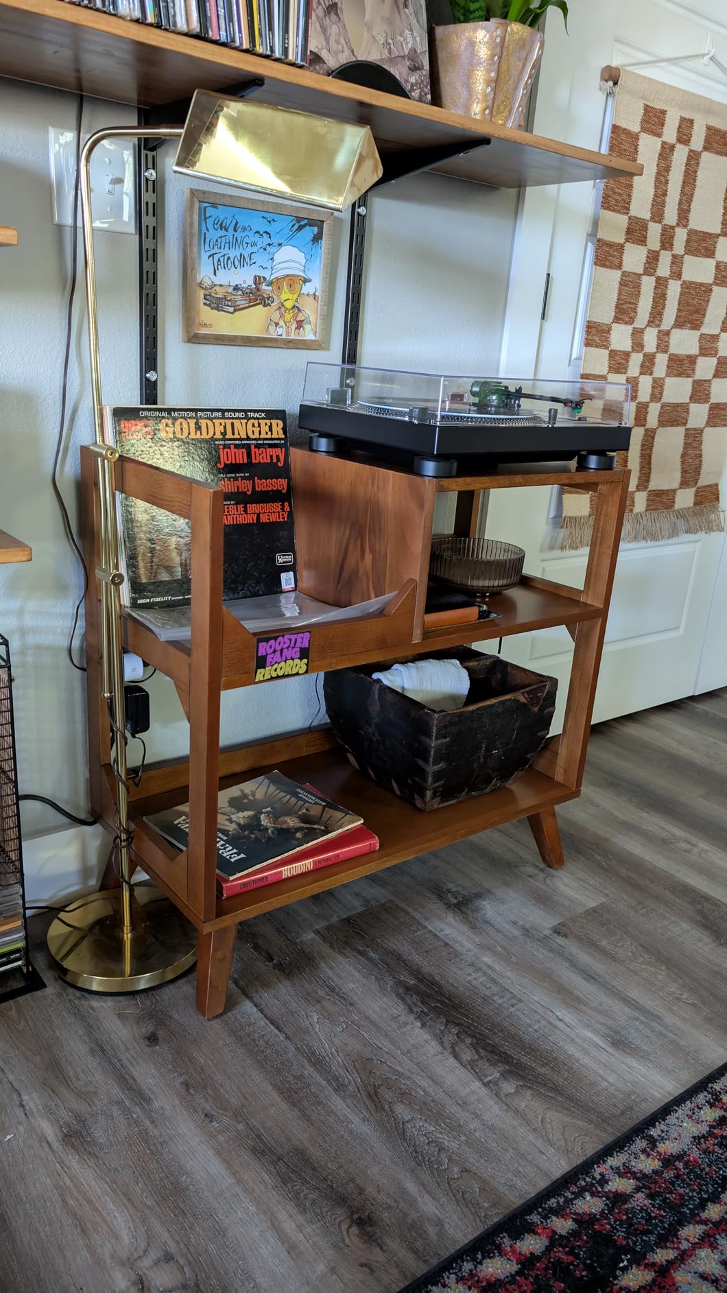 Crosley Furniture Asheville Mid-Century Modern Media Console Record Player Stand, Storage for Vinyl Records, Medium, Walnut customer photo 2