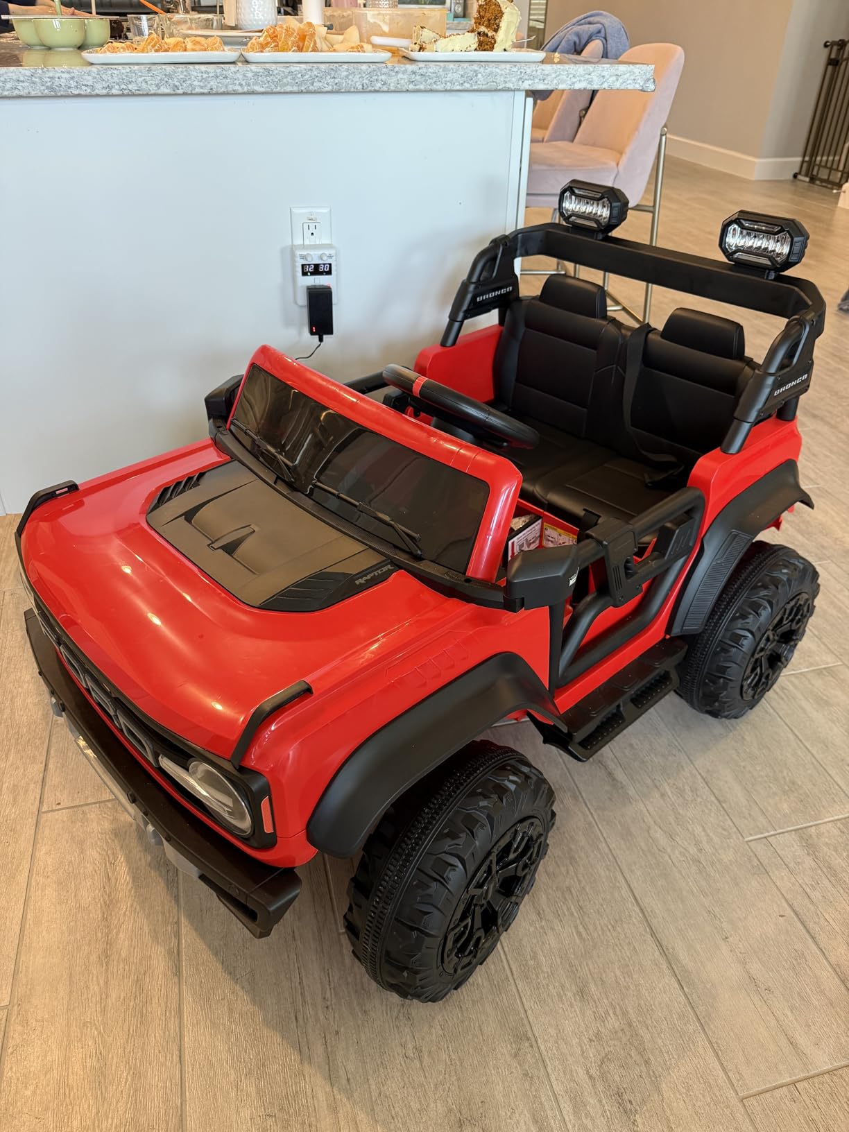 First Ride On 24V Ride on Toys for Big Kids, Licensed Ford Bronco Raptor 2 Seater Ride on Cars with Remote Control, Ride on Truck w/ 4-Wheeler Suspension, 3 Speeds, Led Lights, Bluetooth (24V, Pink) customer photo 2
