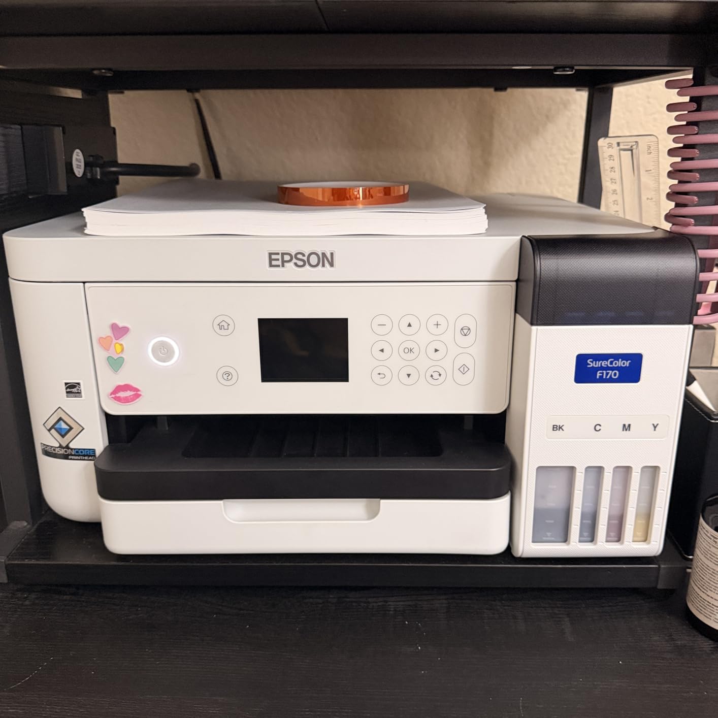 Epson SureColor F170 Dye-Sublimation Printer. Includes Full Set of Ink, User Guide, AC Power Cable, Sublimation Starter Kit, Thermal Tape, 8.5