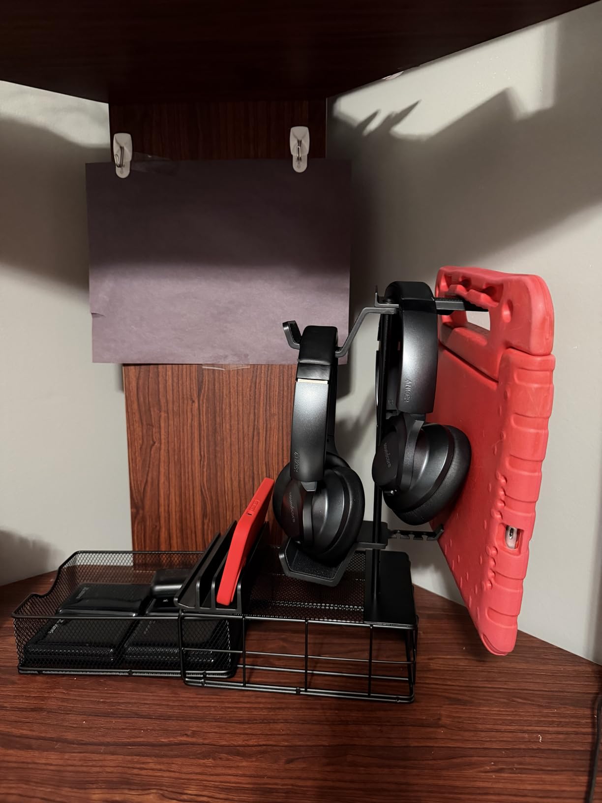 KDD Headphone Stand with Drawer - Headset & Controller Holder for Desk - Aluminum Supporting Bar Earphone Stand with Cable Organizer - Universal Gaming PC Accessories Storage customer photo 1
