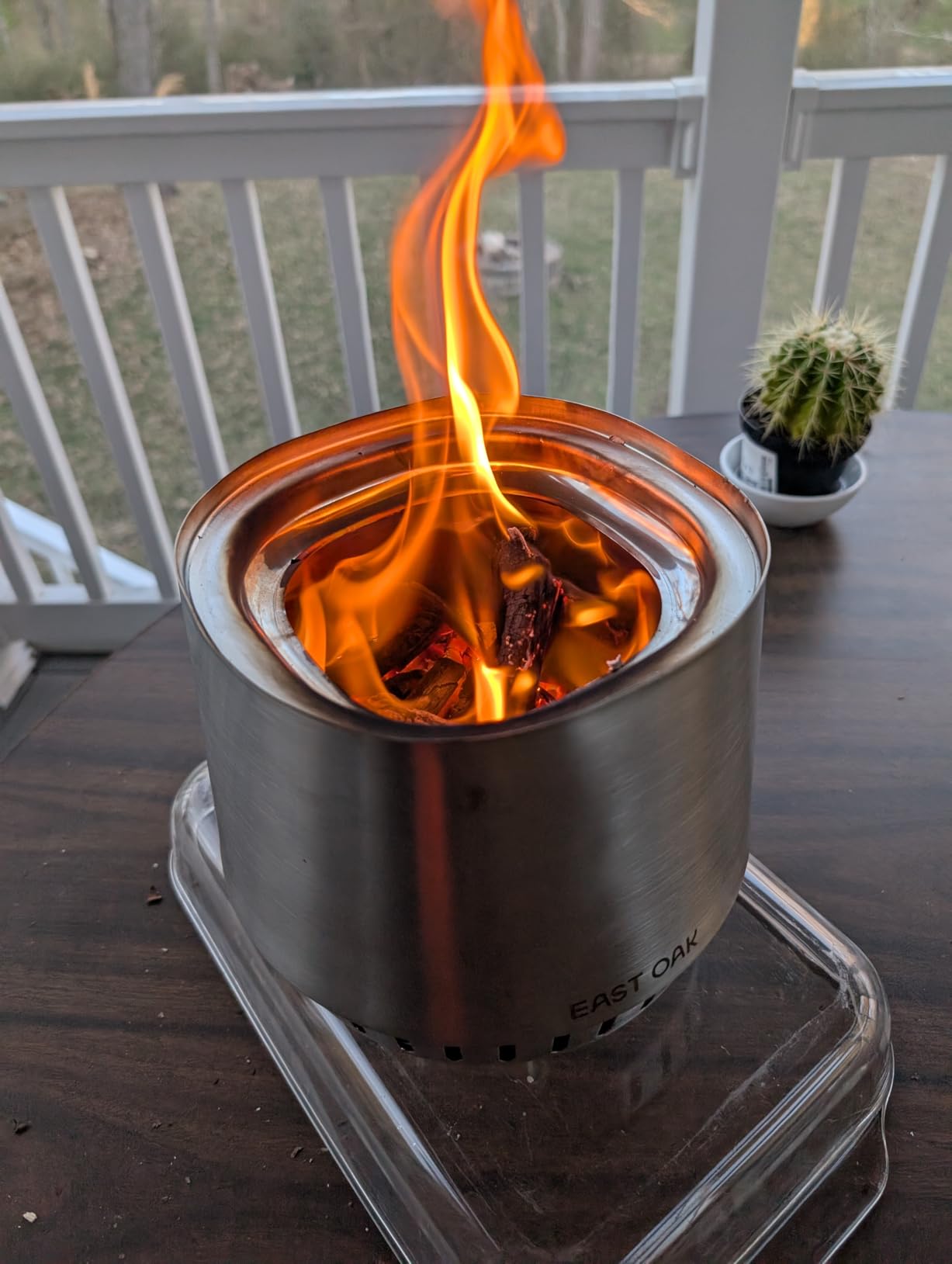East Oak Fuoco 21 Inch Smokeless Fire Pit, Outdoor Wood Burning Bonfire Firepit with Stand, Removable Ash Pan | Portable Stainless Steel Fireplace with Carrying Bag for Outside, Patio & Backyard customer photo 2