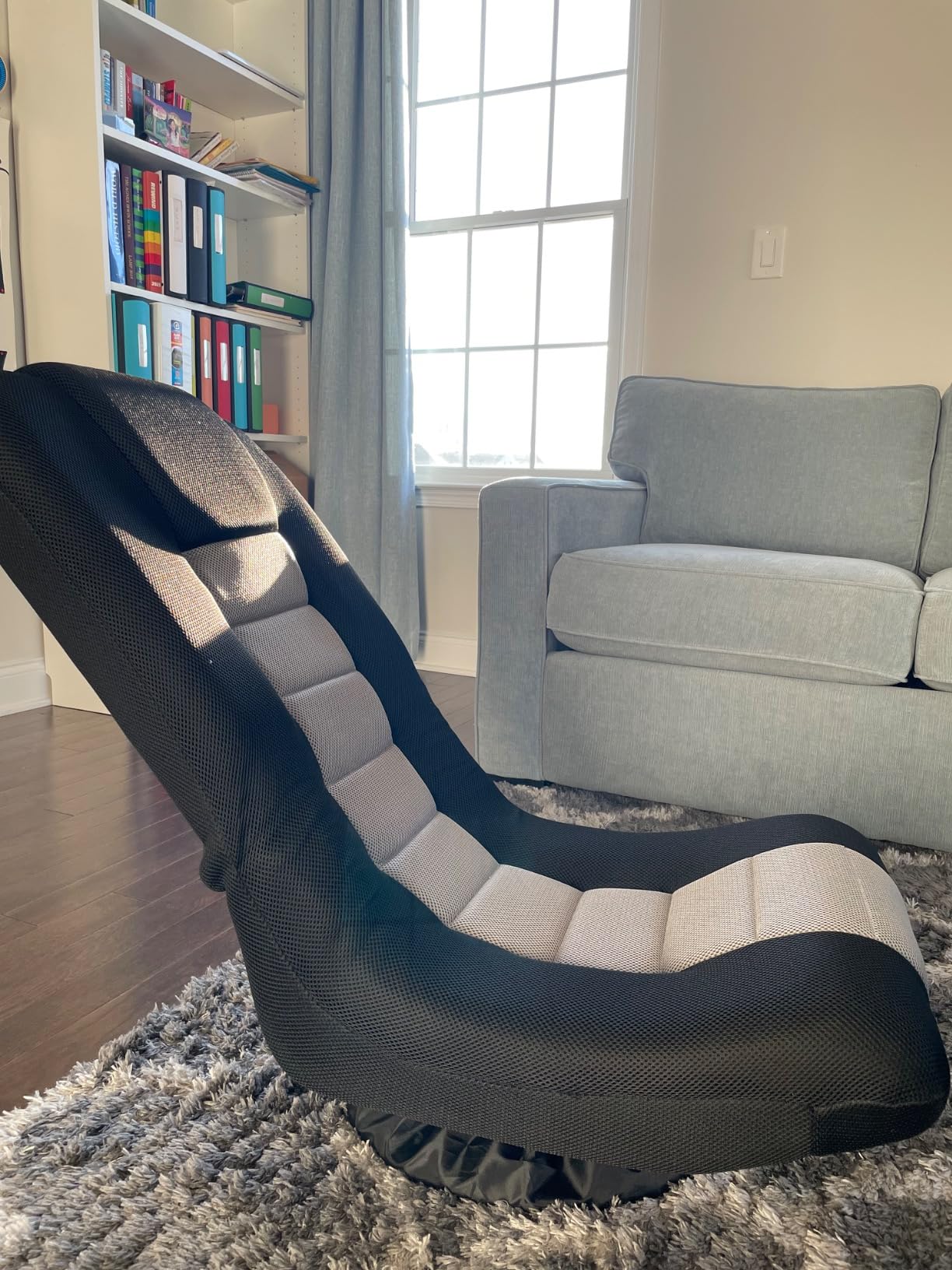 COSTWAY 360° Swivel Floor Gaming Chair, Folding Floor Lounger | 4-Position Adjustable Backrest & Neck Pillow, Comfy Lazy Sofa Couch, Ergonomic Floor Chair for Kids & Adults, Reading customer photo 1