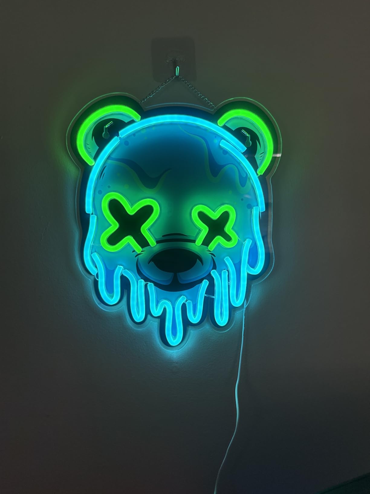 Ice Bear Neon Sign, Cool Led Sign for Wall Decor - USB Powered, Adjustable Brightness Anime Bear Led Light for Bedroom, Bar, Pub, Party, Man Cave Decor, Unique Gift for Teenage Boys customer photo 1