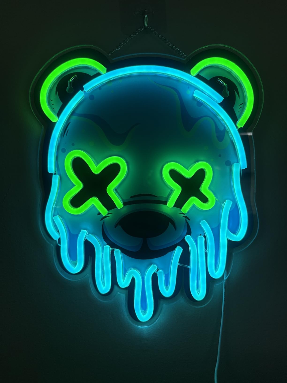 Ice Bear Neon Sign, Cool Led Sign for Wall Decor - USB Powered, Adjustable Brightness Anime Bear Led Light for Bedroom, Bar, Pub, Party, Man Cave Decor, Unique Gift for Teenage Boys customer photo 2