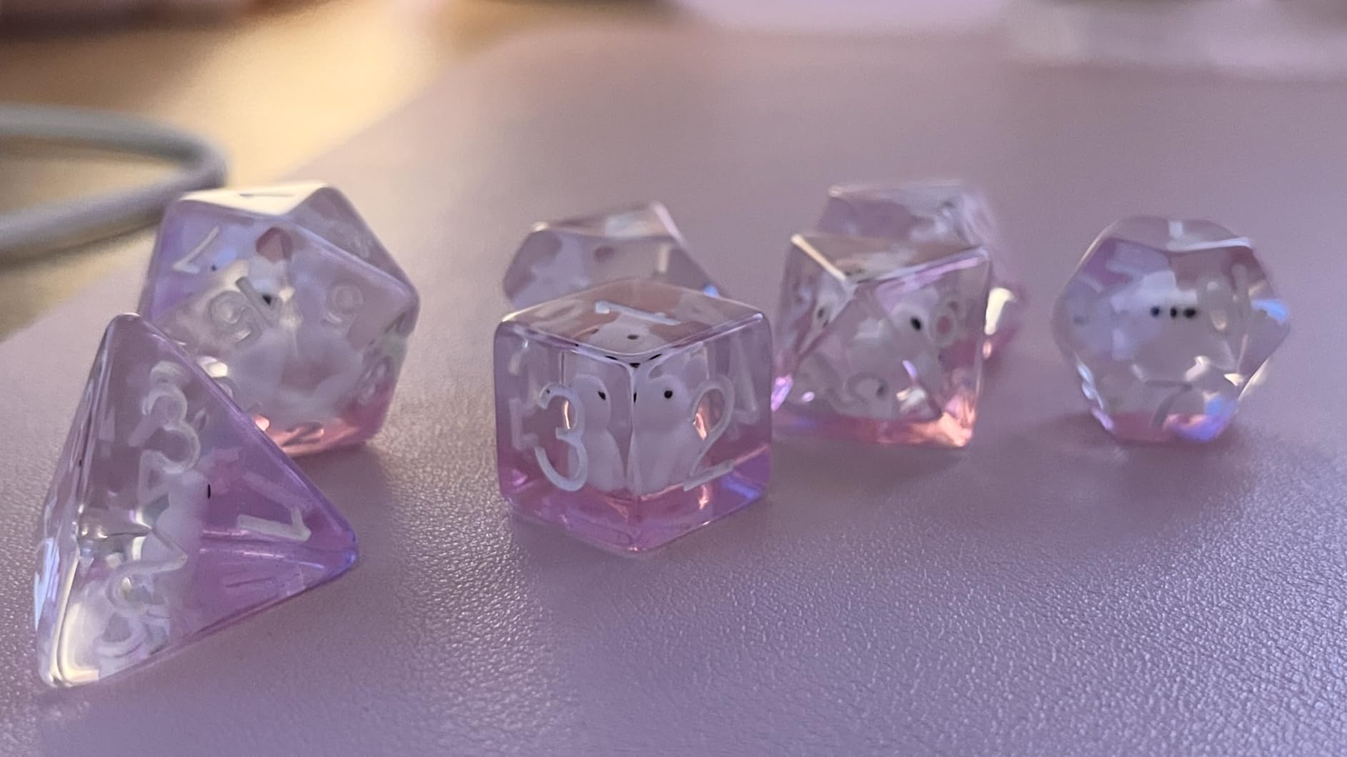 Duck DND Resin Dice, DNDND 7PCS Dungeons and Dragon Dice Set with Velvet Bag for D&D Role Playing Games and Tabletop Games (Duck) customer photo 2