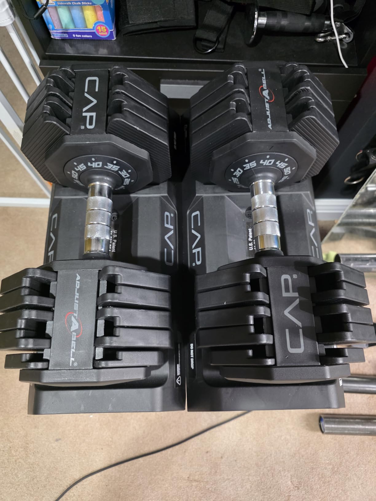 CAP ADJUSTABELL Adjustable Dumbbell Set, Premium Quick Select Adjustable Weights for Strength Training, 25 LB & 55 LB, Hex Dumbbells customer photo 2