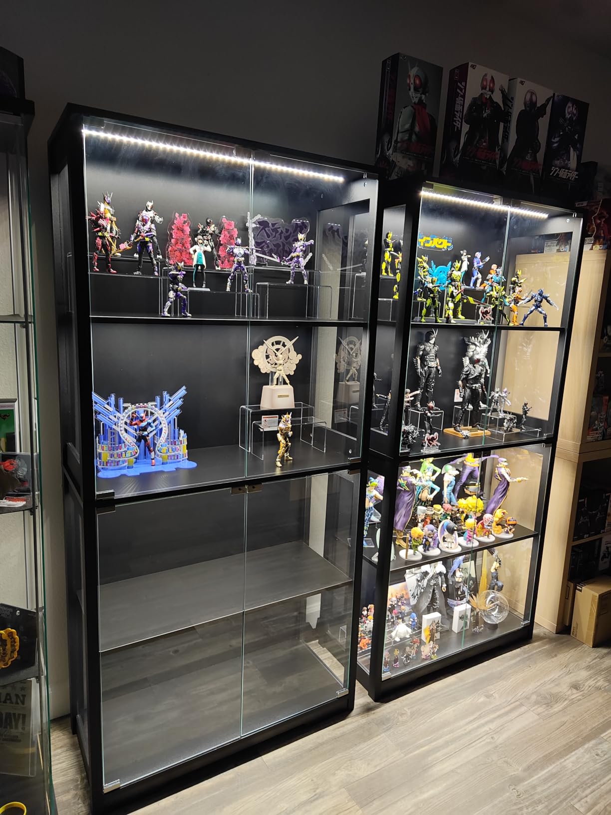 BROTTAR Display Cabinet with Glass Doors, 4-Tier Display Case, Black | Curio Cabinet with 3 Color Lights for Collectibles, Storage Cabinets with Human Body Sensor customer photo 1