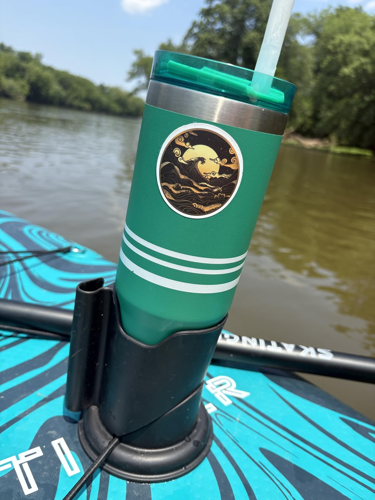 Paddle Board Cup Holder Kayak Drink Holder Accessories, Red | 2 in 1 Drink Phone Holder Paddleboard Accessory for SUP, Surfboard, Canoe, Boat customer photo 1