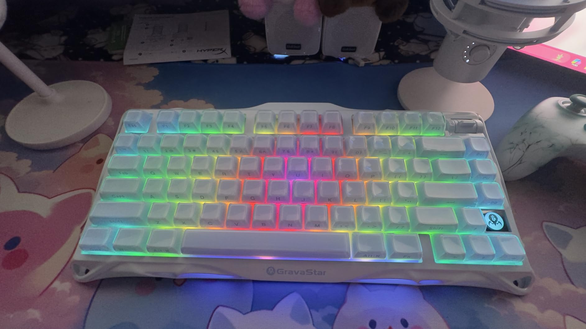 GravaStar Mercury K1 75% Wireless Mechanical Gaming Keyboard RGB Backlit, Gasket Mount, Hot Swappable Linear Switches, Creamy Sound Keyboard, 2.4GHz/USB-C/Bluetooth 5.0, for Win/Mac customer photo 1