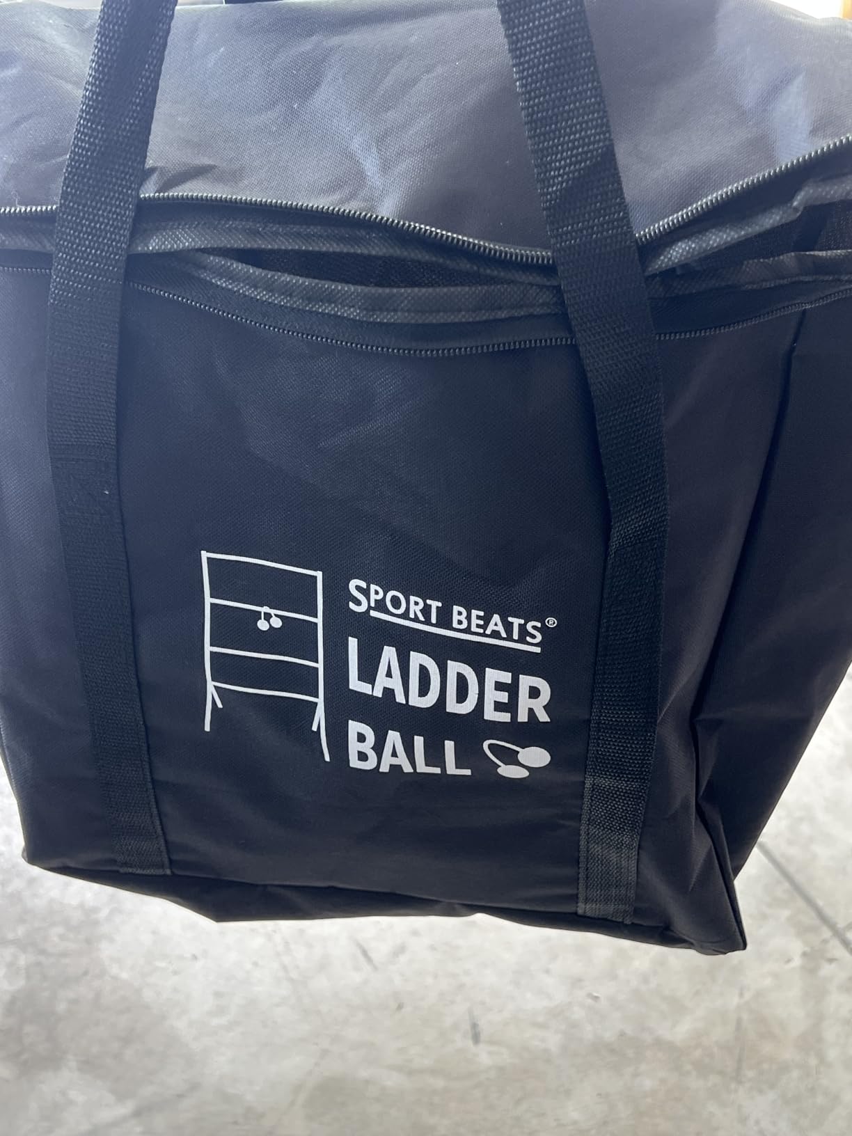 SPORT BEATS Metal Ladder Toss Game Set - Ladder Ball Yard Outdoor Games | Patented Tool-Free Folding Frame, 6 Weighted Bolas, Carry Bag for Backyard, Tailgate & Family customer photo 2