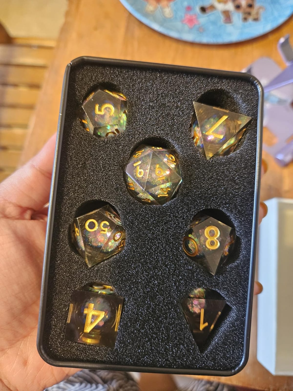 AUSTOR Liquid Core Koi Fish Resin DND Dice Set, 7-Die Glow in The Dark Dice | Sharp Edge Polyhedral Dice, Luminous Role Playing Dices, for Dungeons and Dragons RPG MTG Table Games customer photo 1